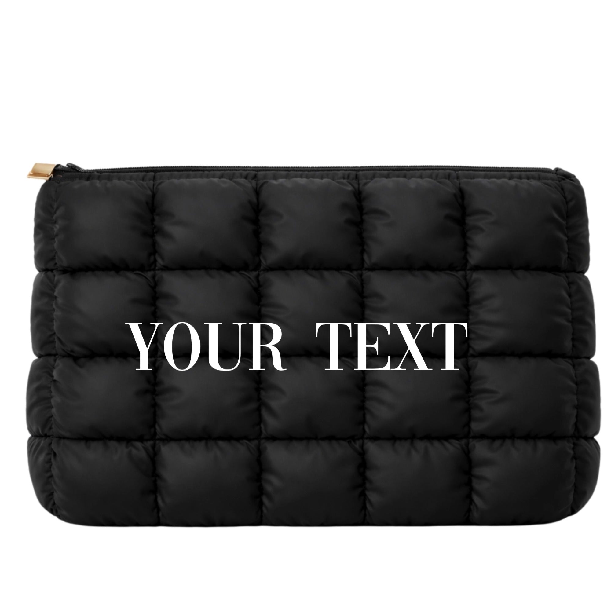 Inscription Quilted Cosmetic Makeup Bag