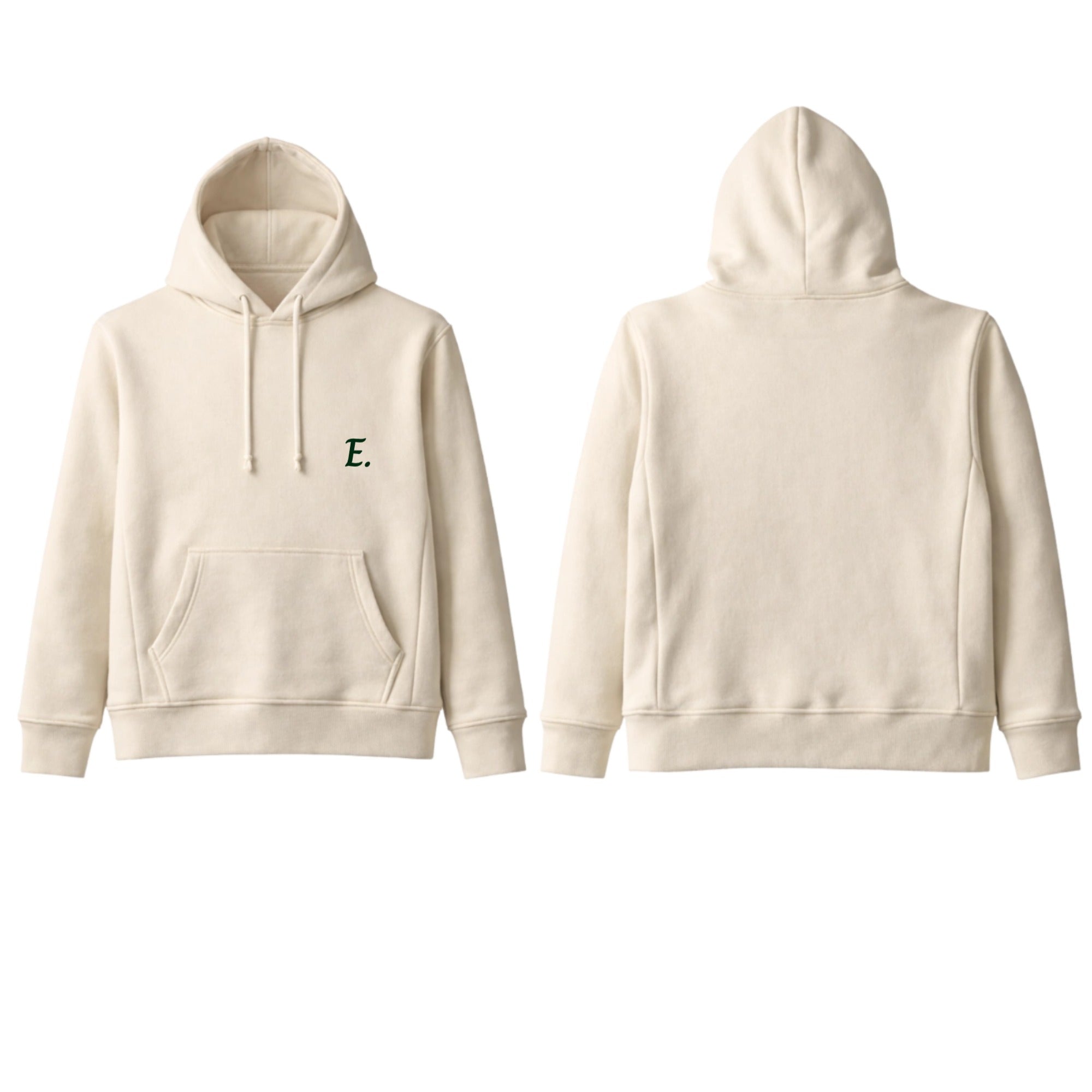 Initials Mid Length Pull Over Fleece Hoodie
