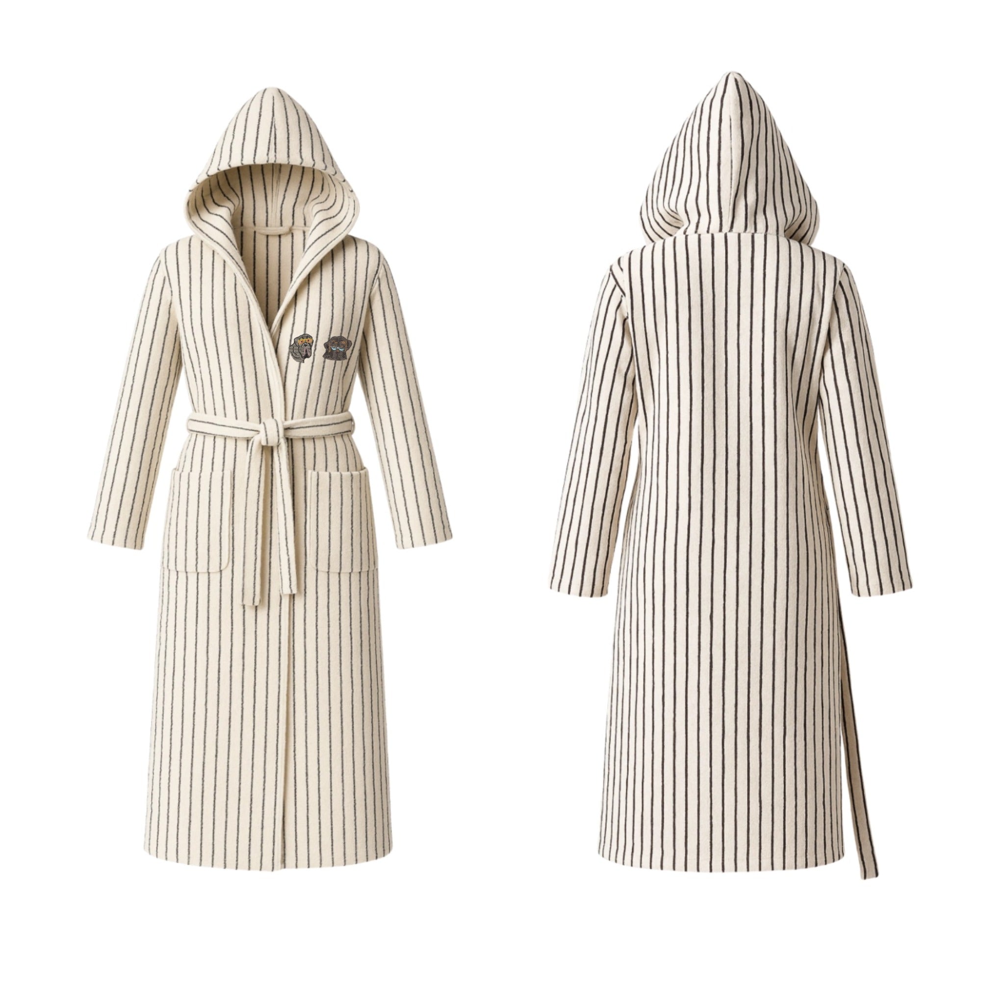 Deluxe Pet Lover Stripped Hooded Robe