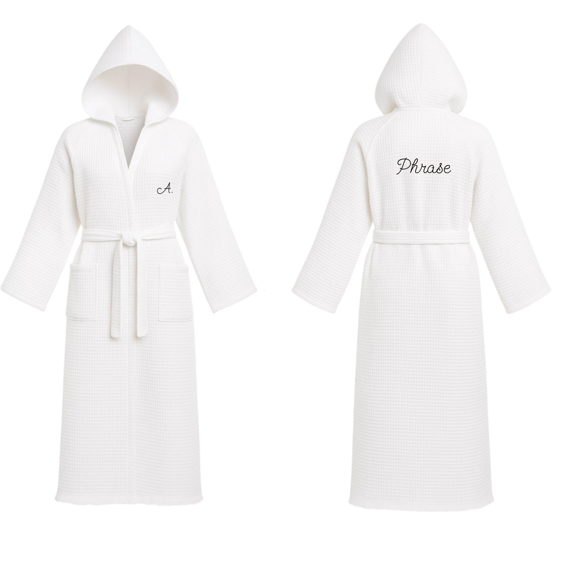 Inscription Hooded Waffle Robe