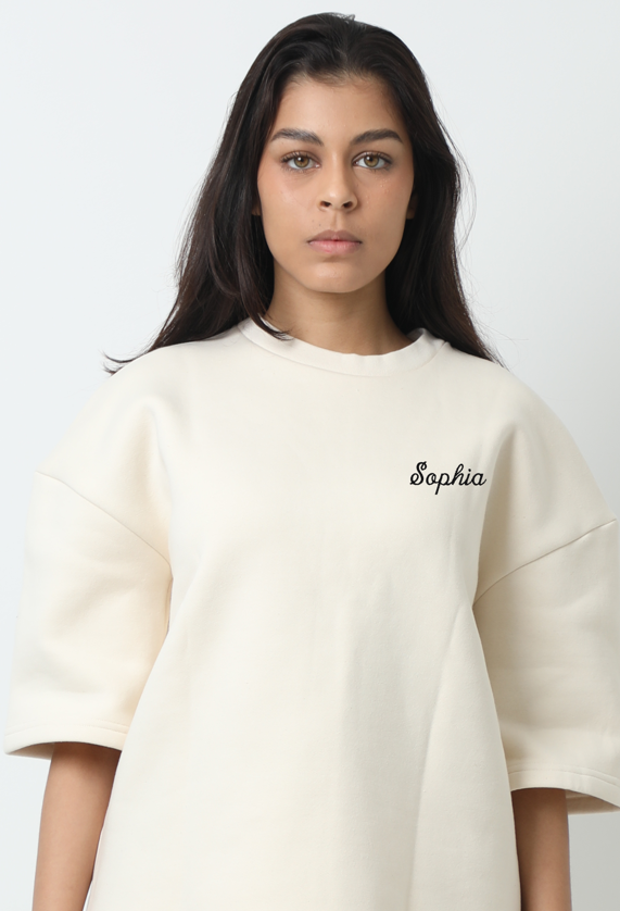 Luxe Boxy top fleece Inscription Nuevo