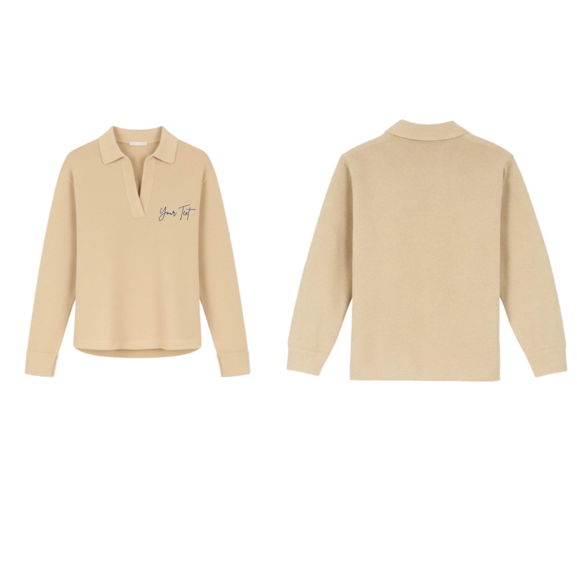 Inscription Split Neck Collared Polo