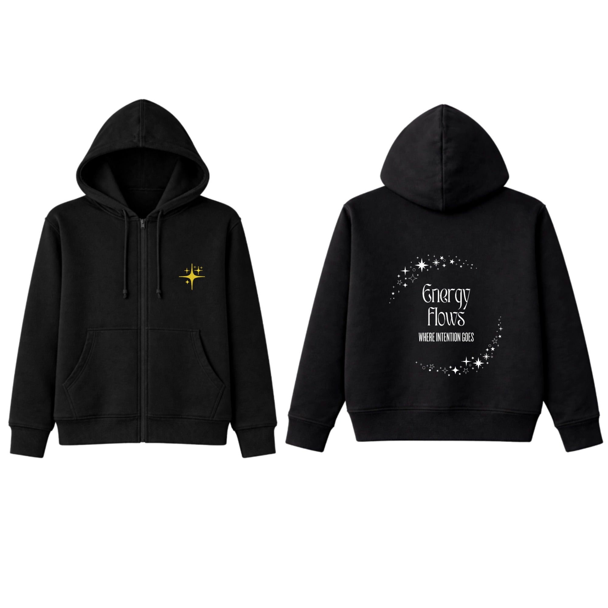 Mid Length FZ Fleece Hoodie-Embroidery & Printed Back
