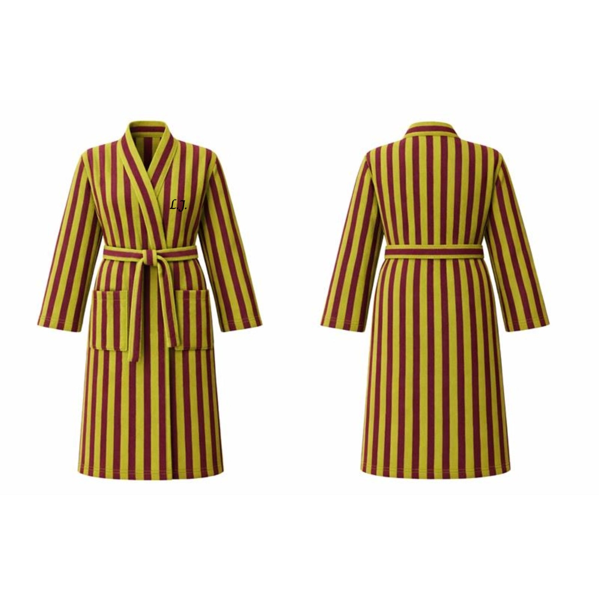 Initials - Stripped Bath Robe