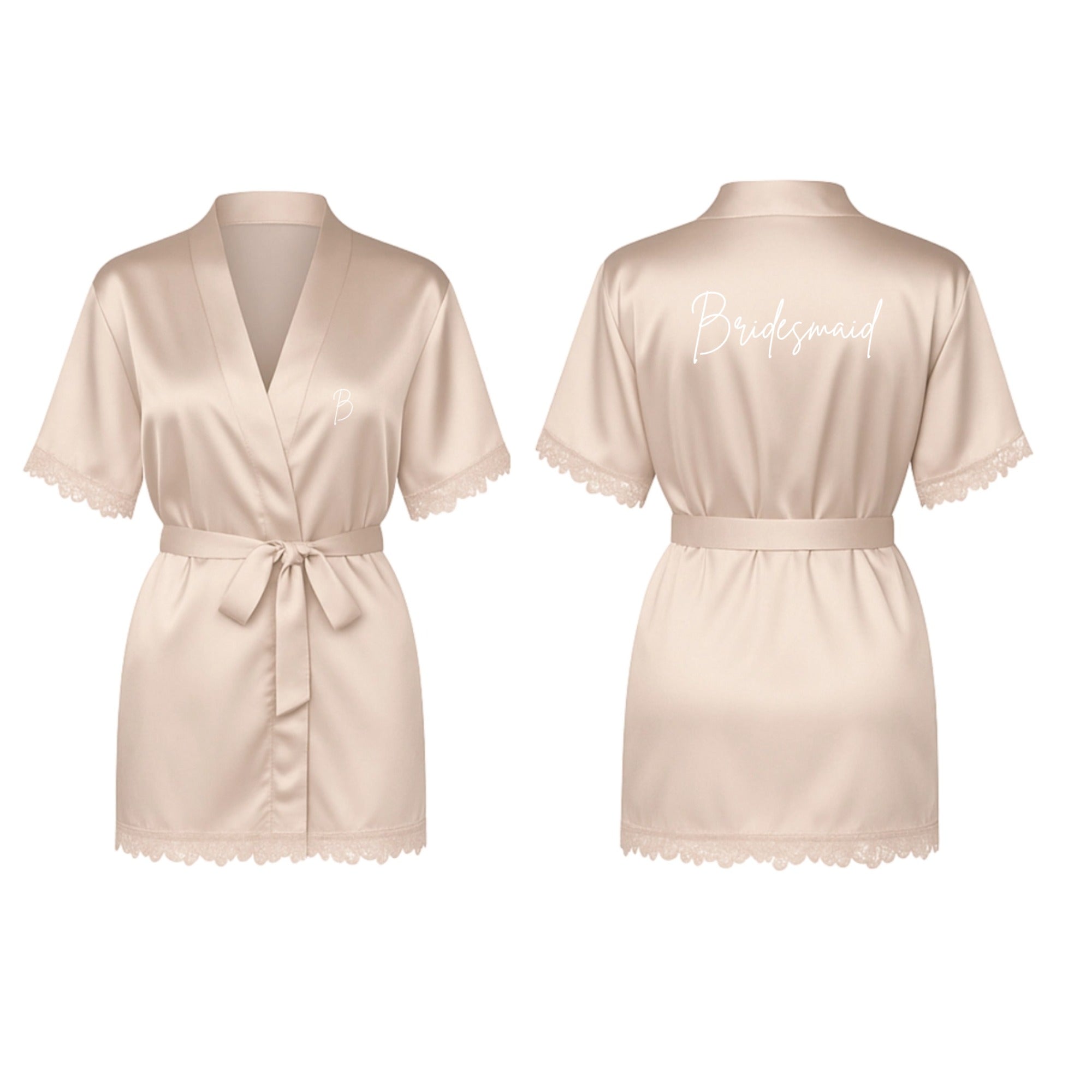 Inscription Bridal Robe Print Front & Back