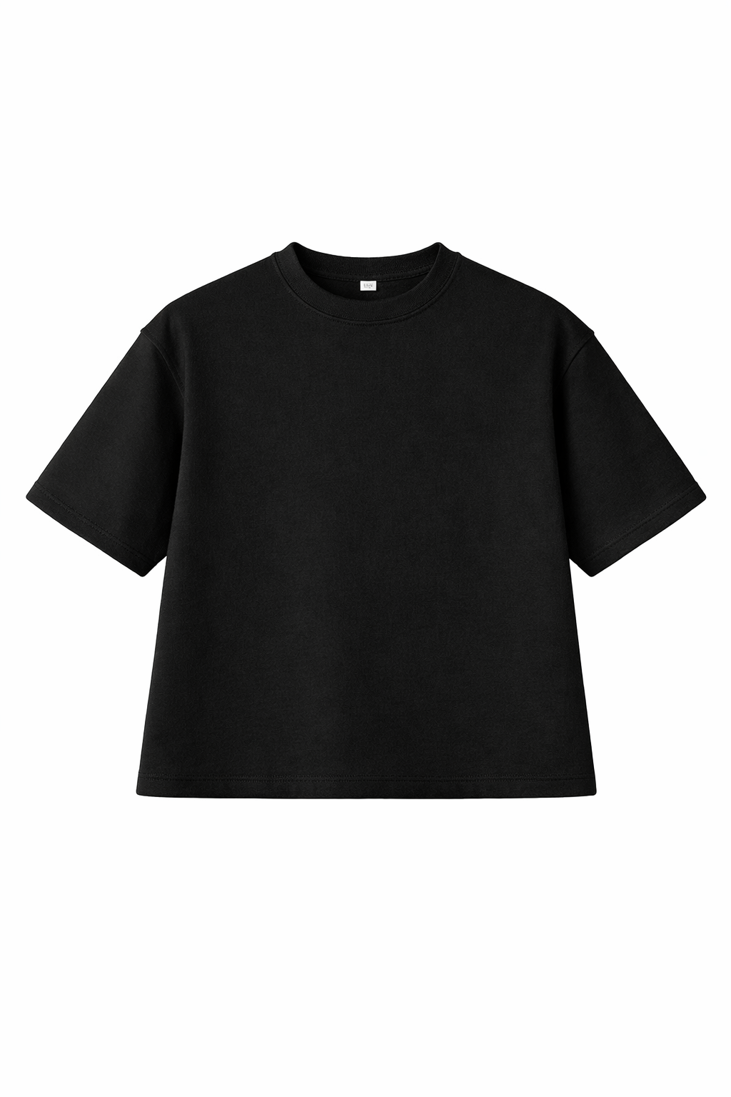 Boxy Top Fleece Black - Blank
