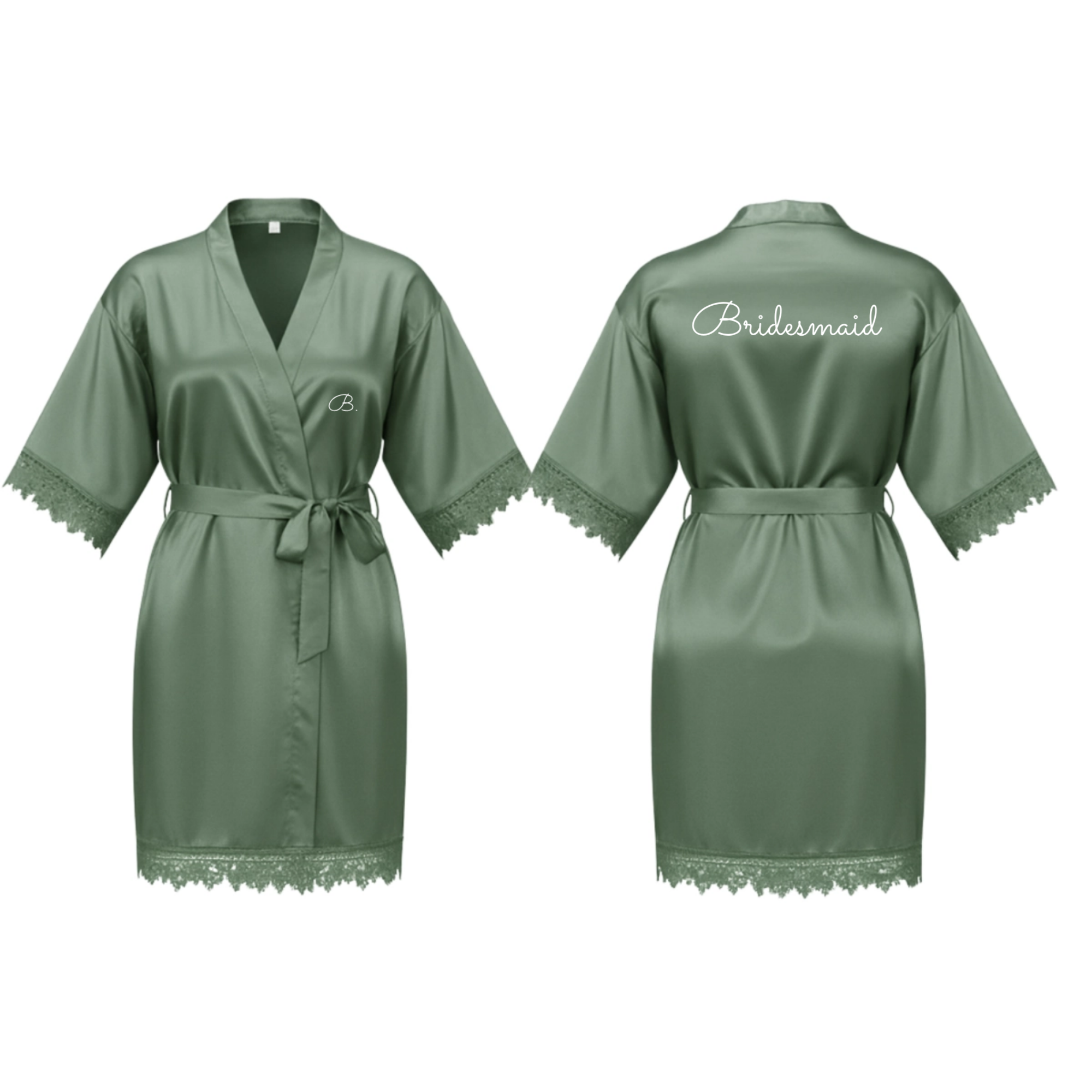 Inscription Bridal Robe Print Front & Back