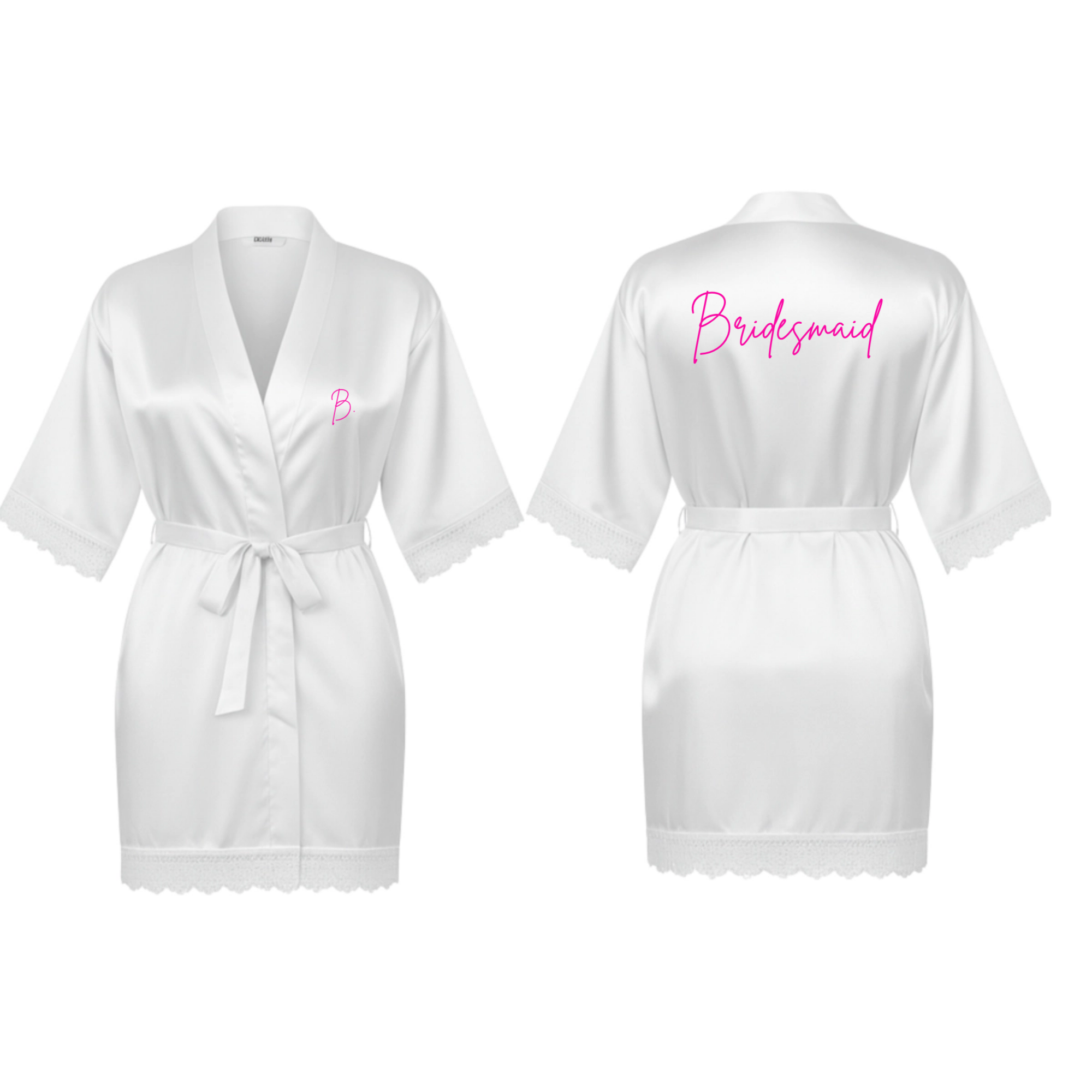 Inscription Bridal Robe Print Front & Back