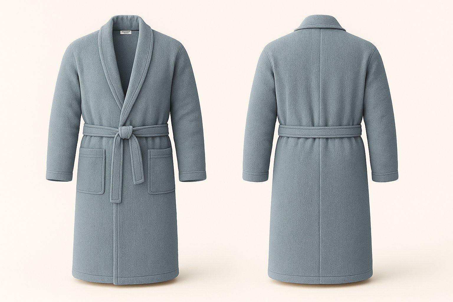Stone Washed Cotton Robe - BLANK