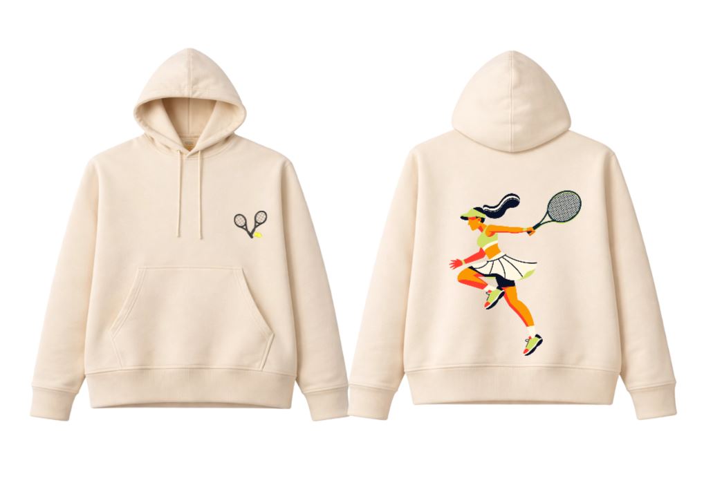Classic pull over fleece hoodie DTF and embroidered