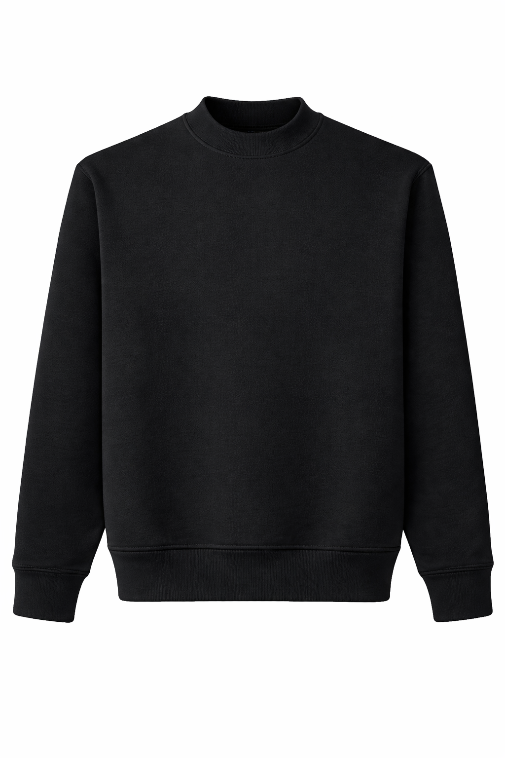 Classic Crew Neck Fleece Black - Blank