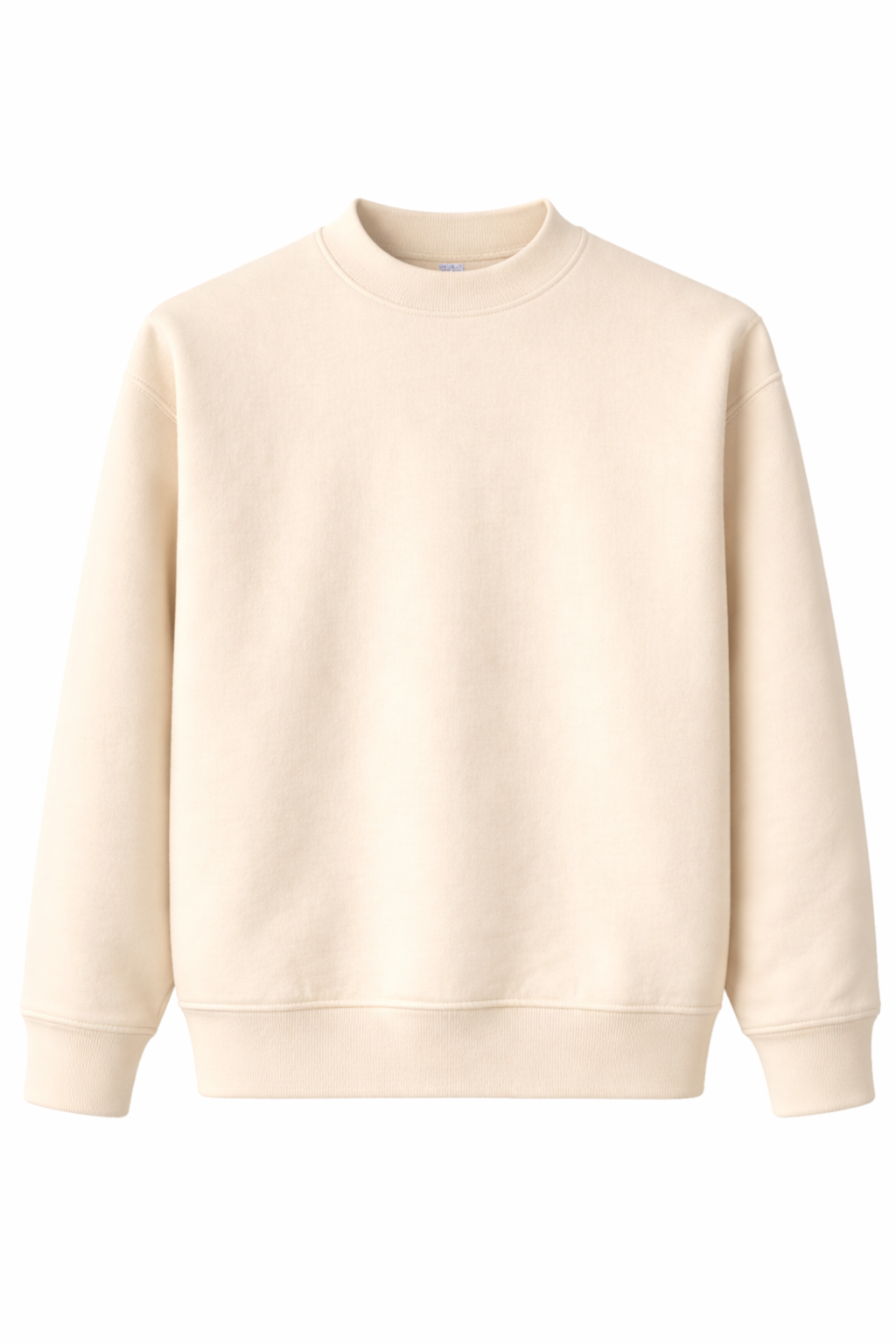 Classic Crew Neck Fleece Ivory-Blank