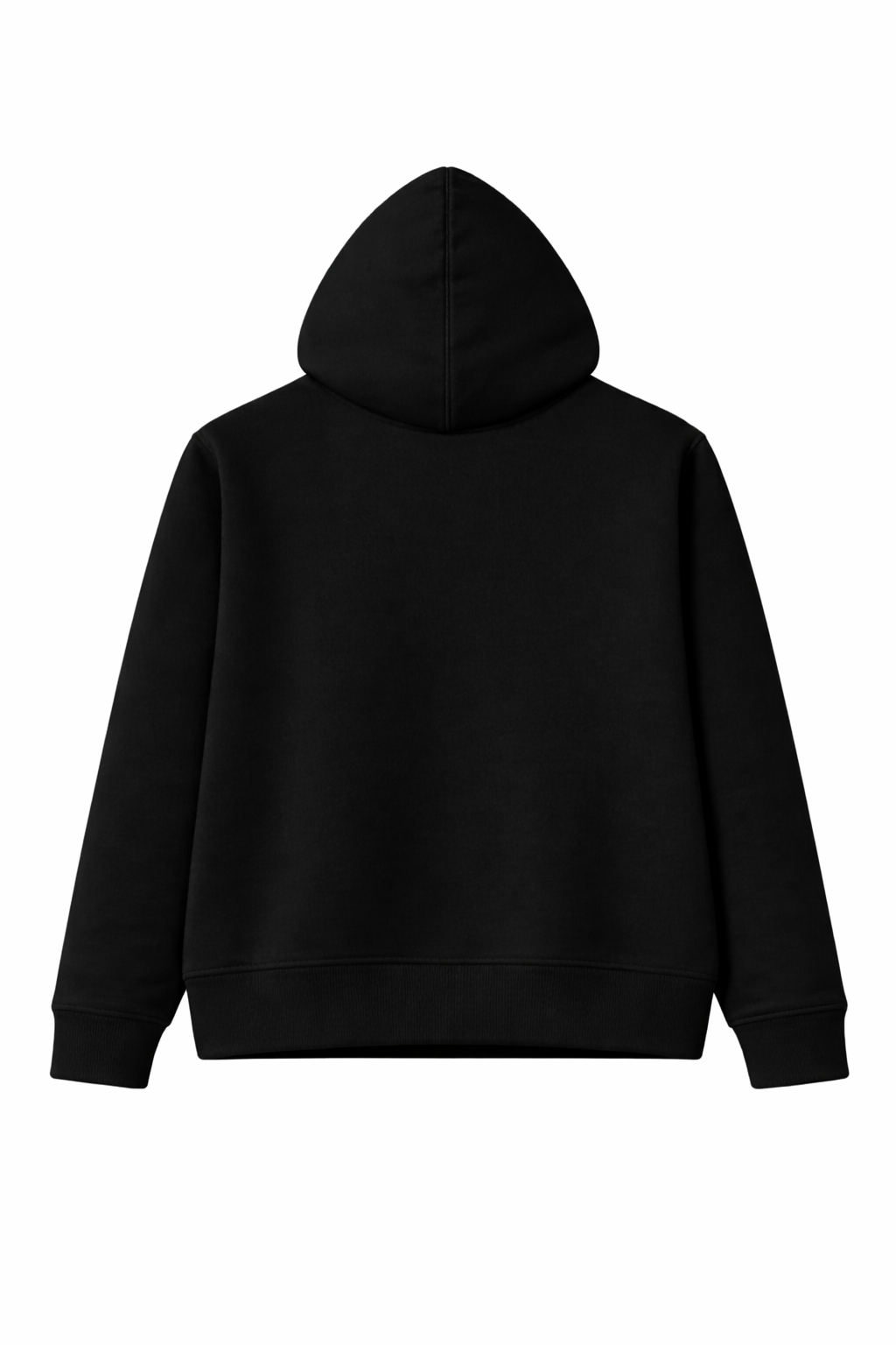 Classic Pull Over Fleece Hoodie Black-Blank