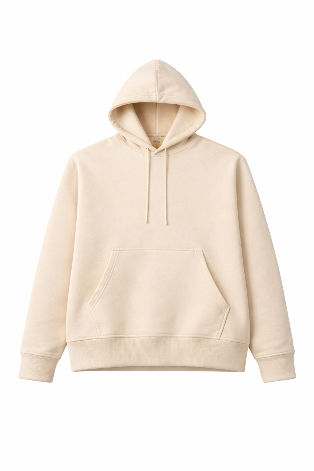 Classic Pull Over Fleece Hoodie Ivory-Blank