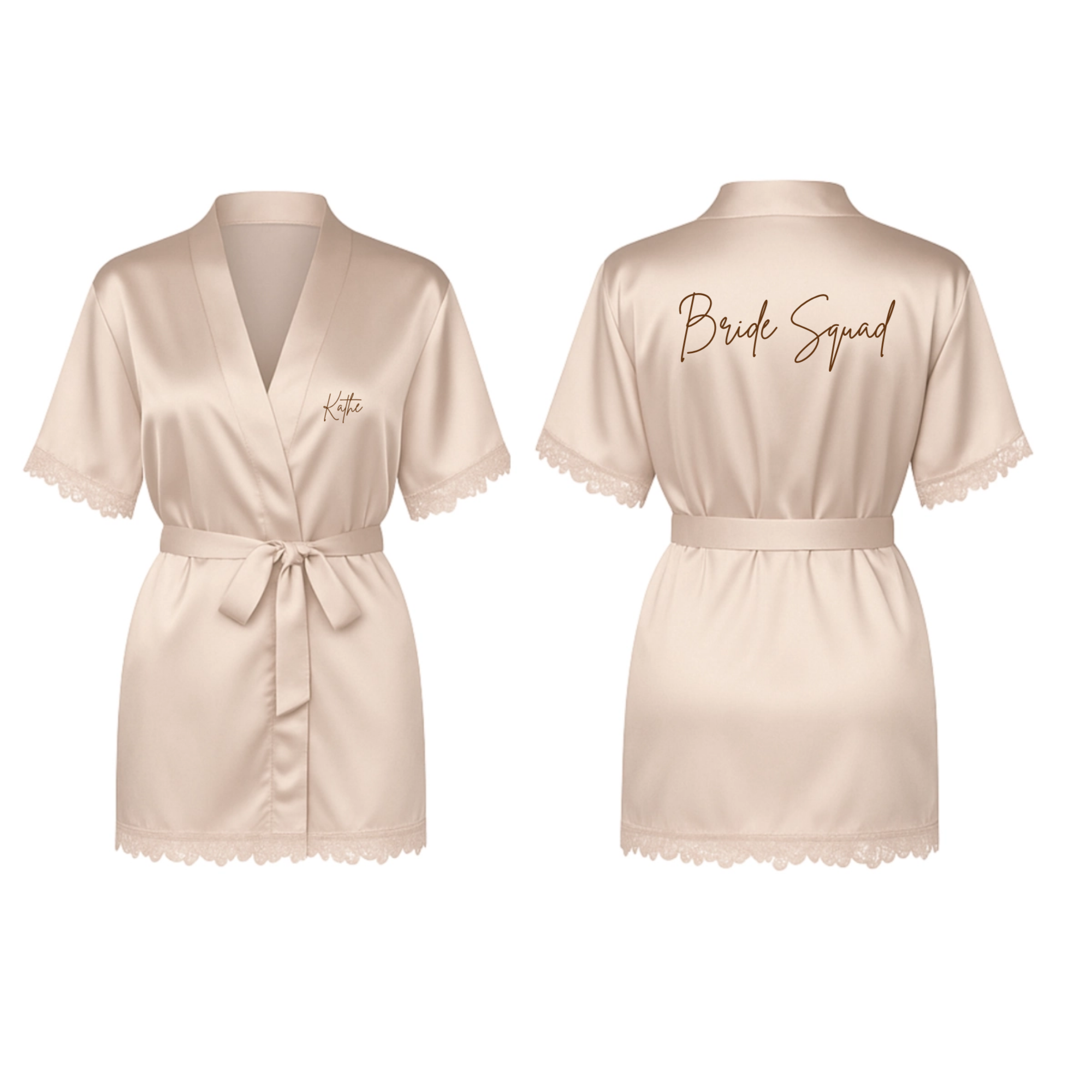 Inscription Front and Back Bridal Robe