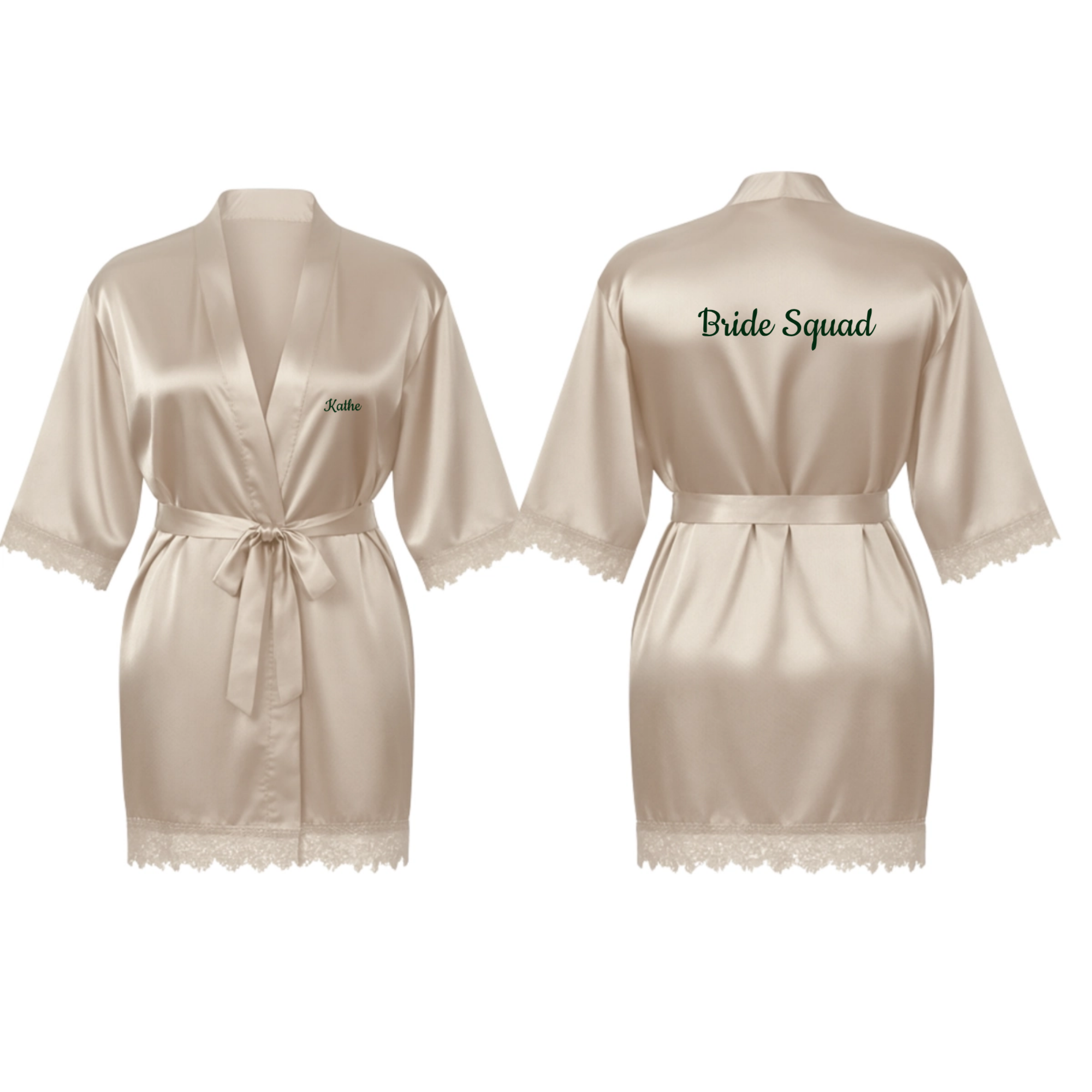 Inscription Front and Back Bridal Robe