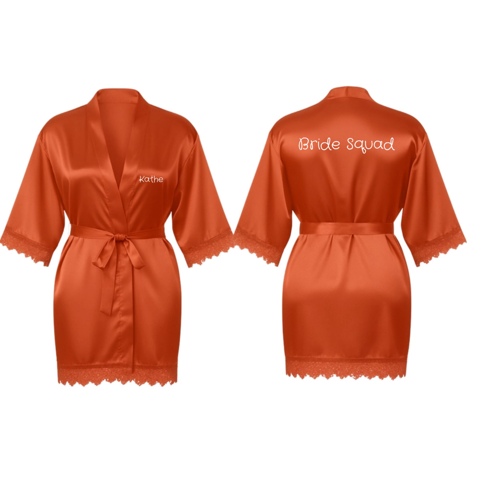 Inscription Front and Back Bridal Robe