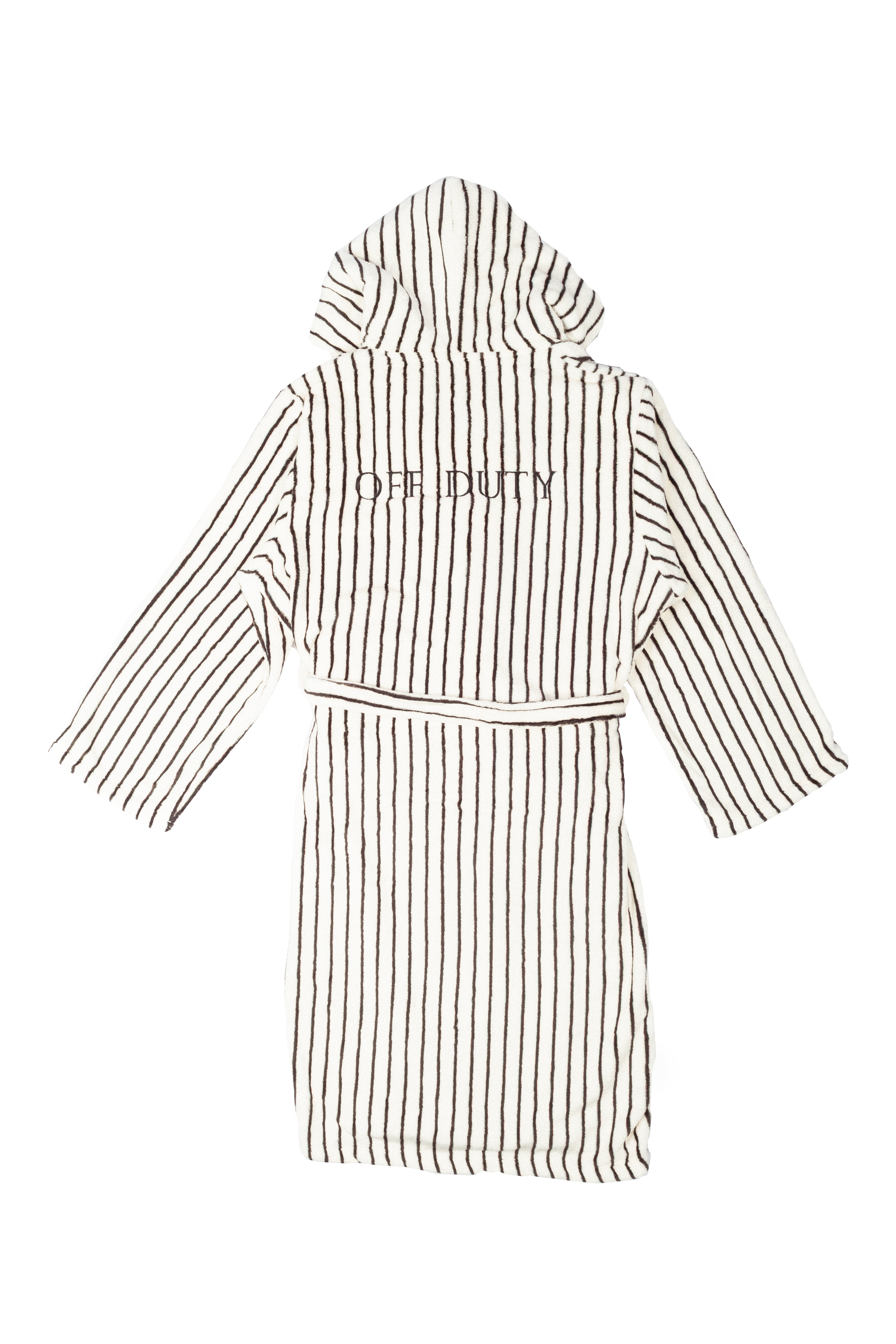 Inscription Striped Hooded Robe