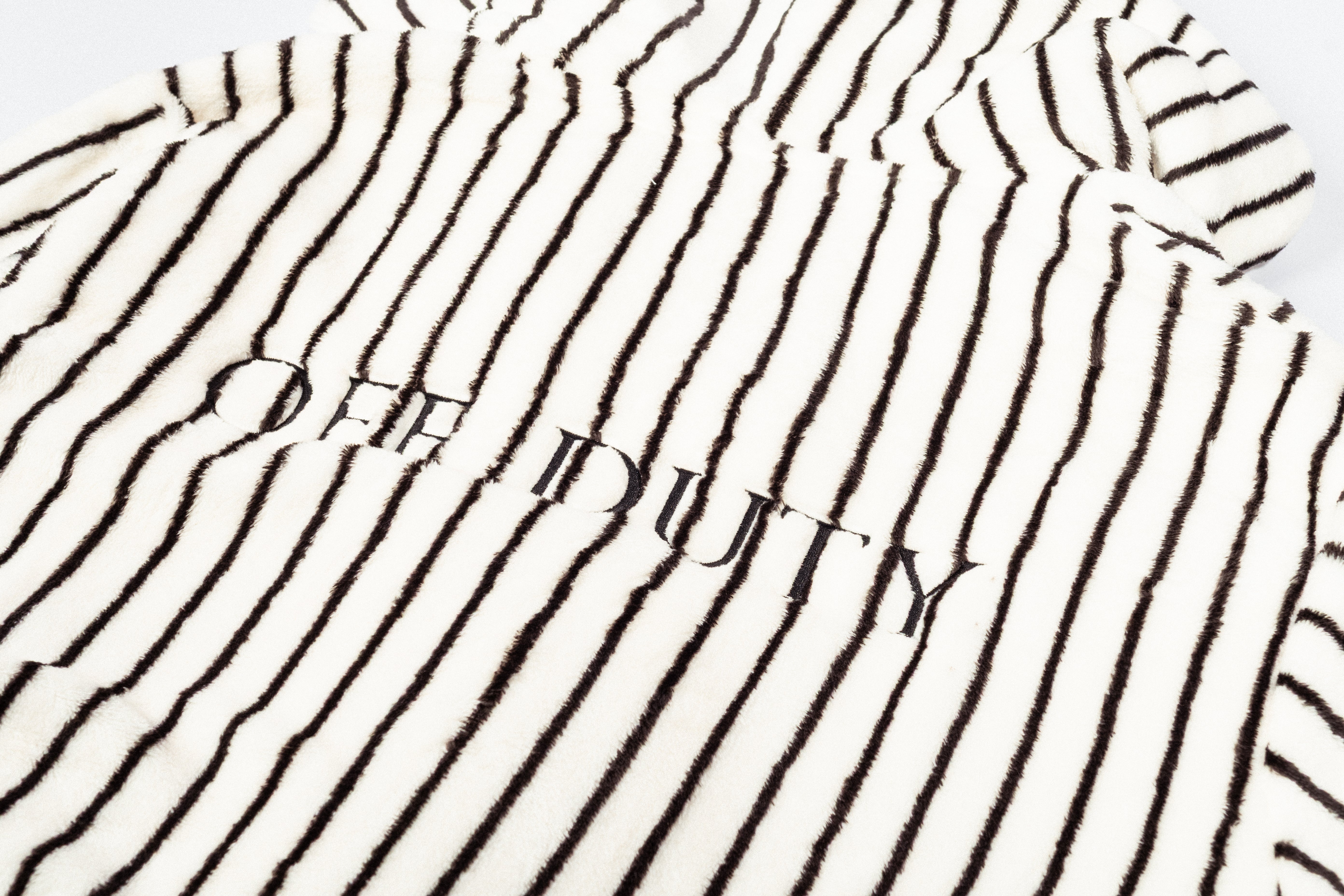 Inscription Striped Hooded Robe