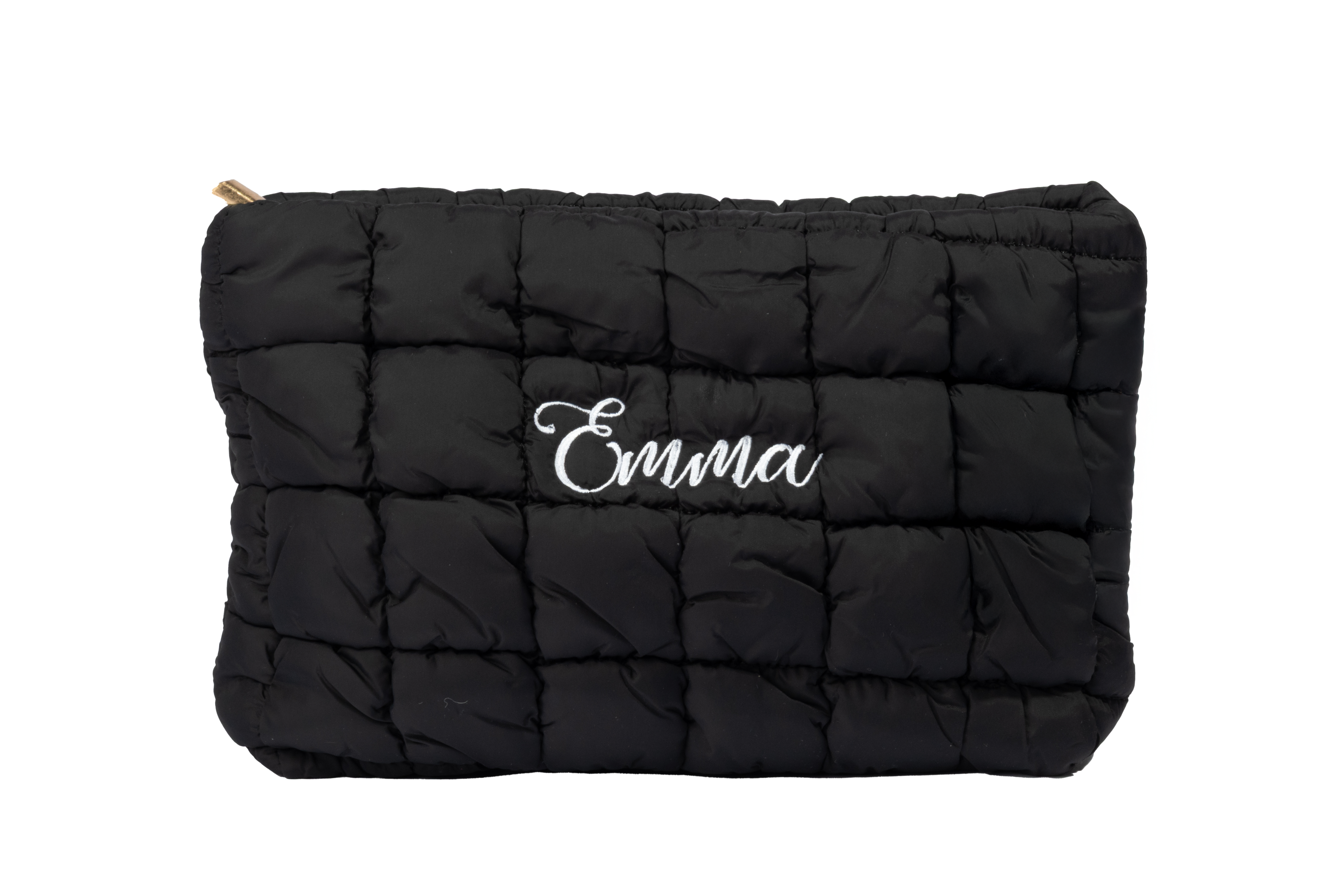 Inscription Quilted Makeup Bag