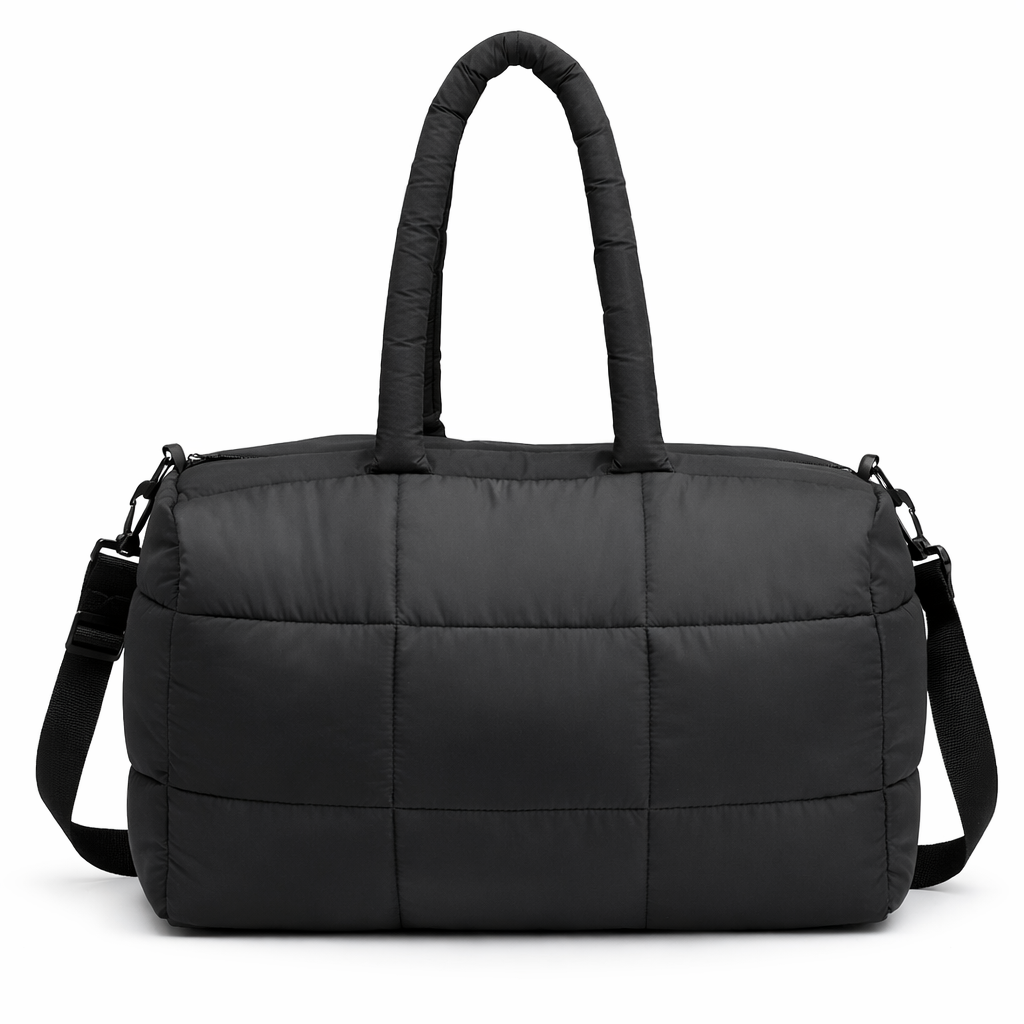 Freyja Nylon Weekender Travel Bag Black - BLANK