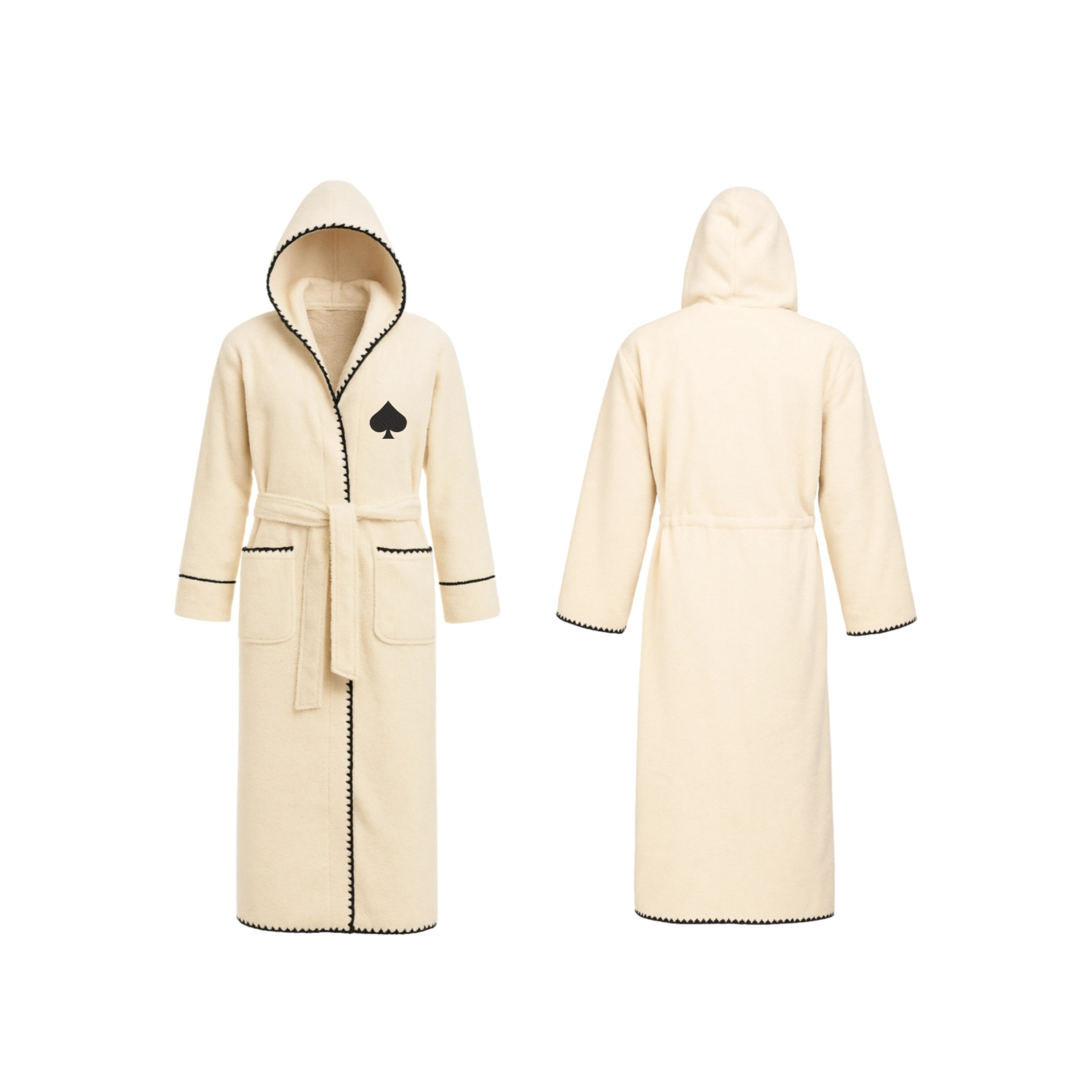Hooded Bath Robe With Trim Solo