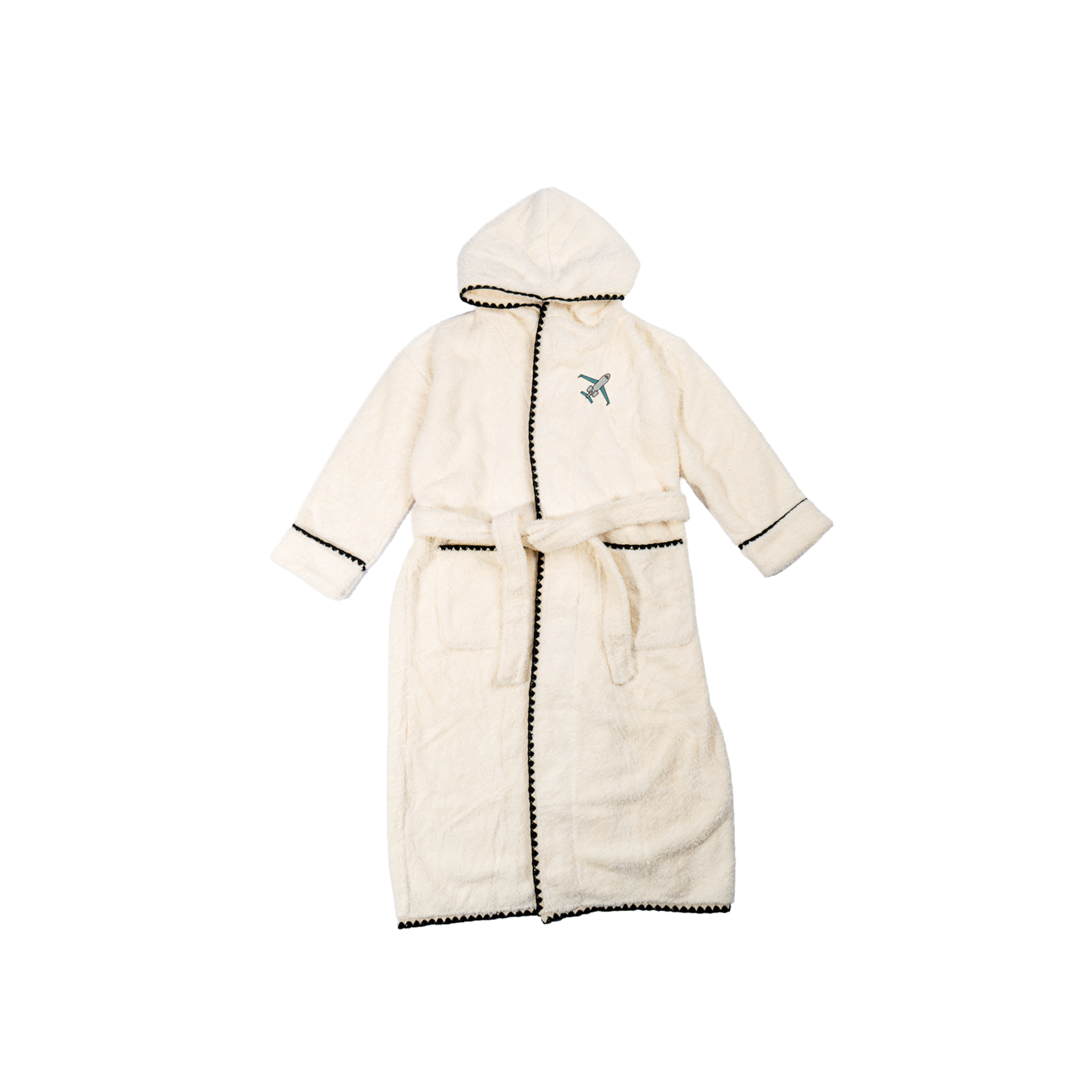 Hooded Bath Robe With Trim Solo