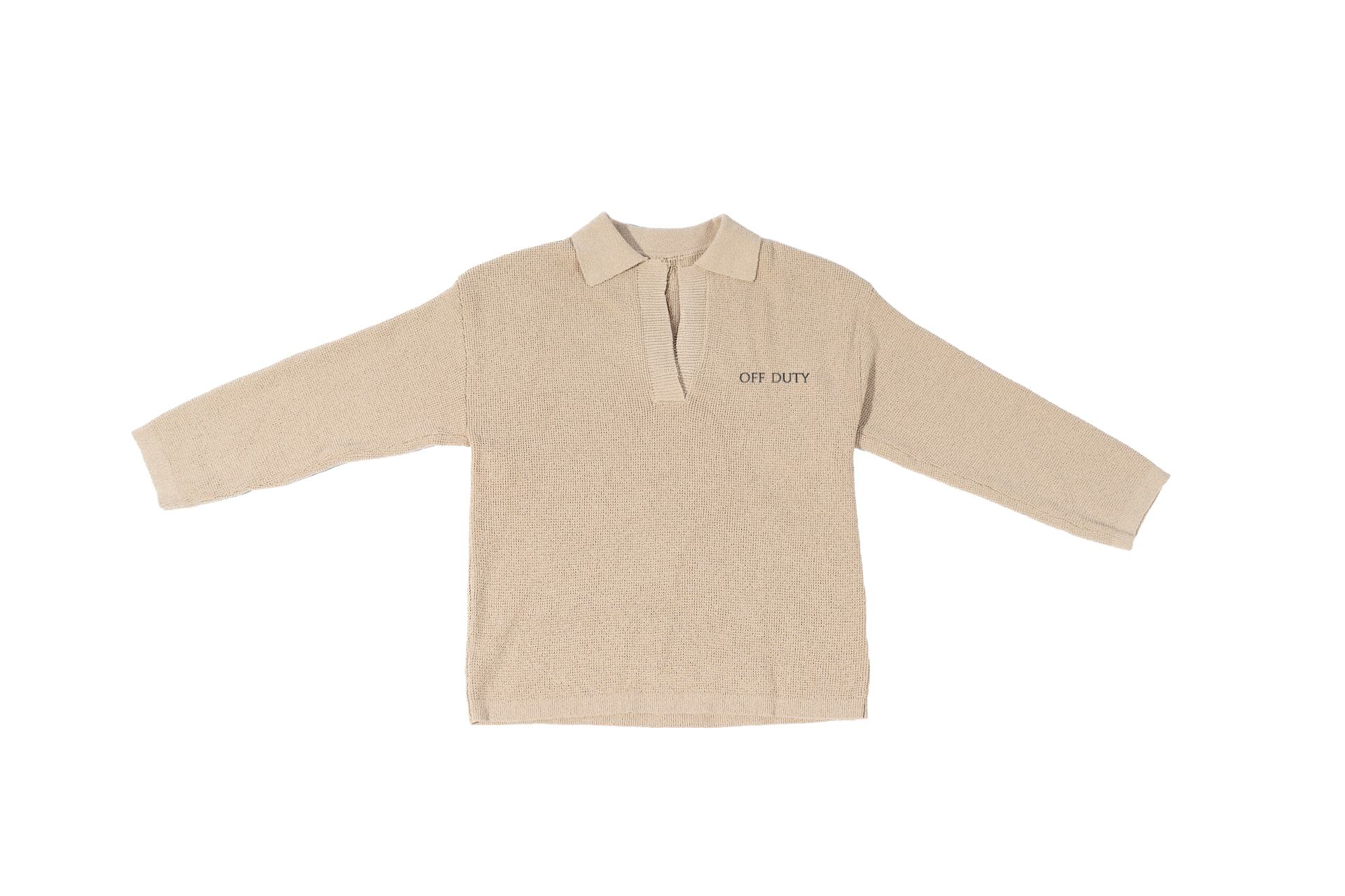 Inscription Split Neck Collared Polo