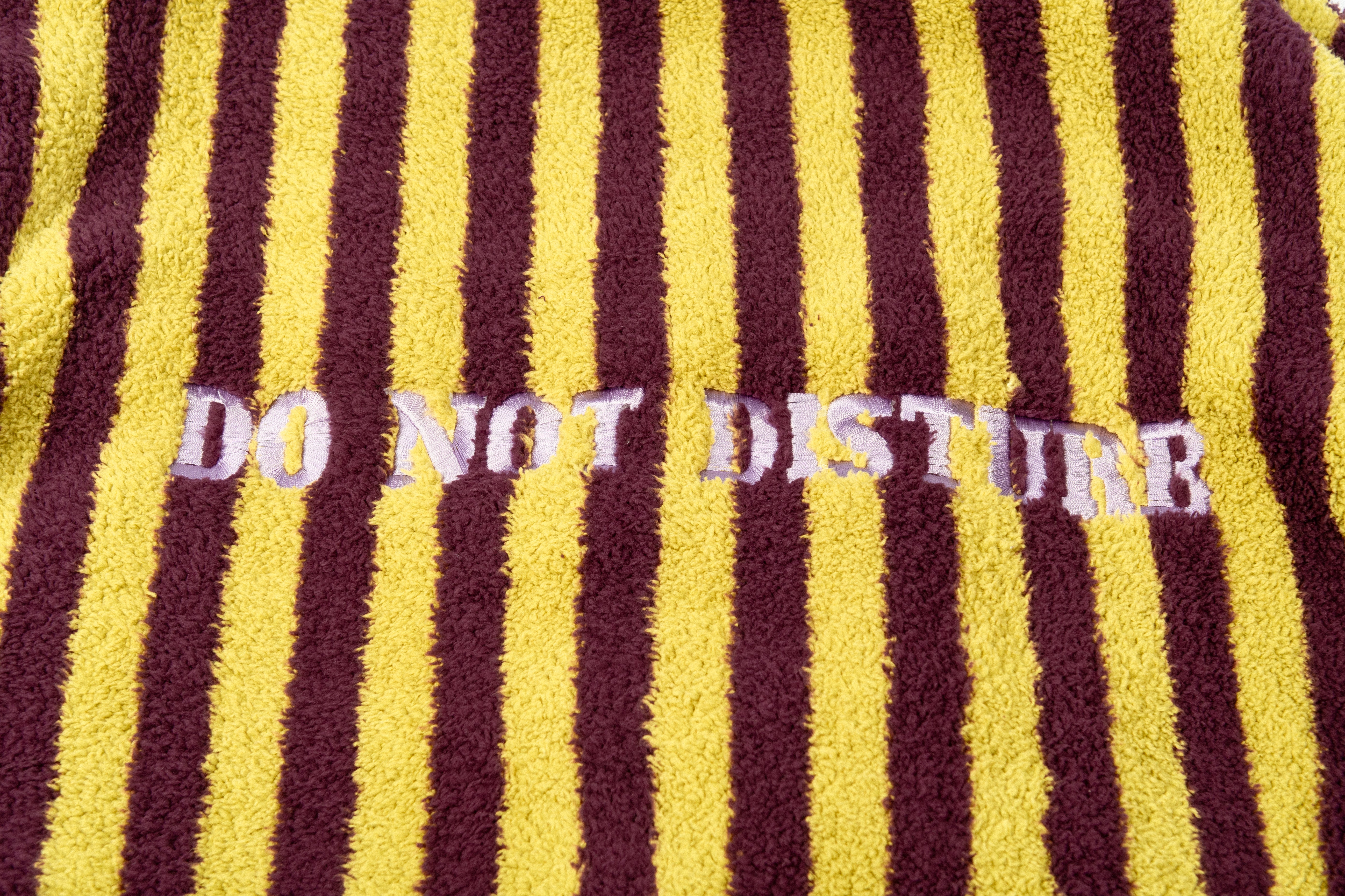 Inscription Striped Bath Robe