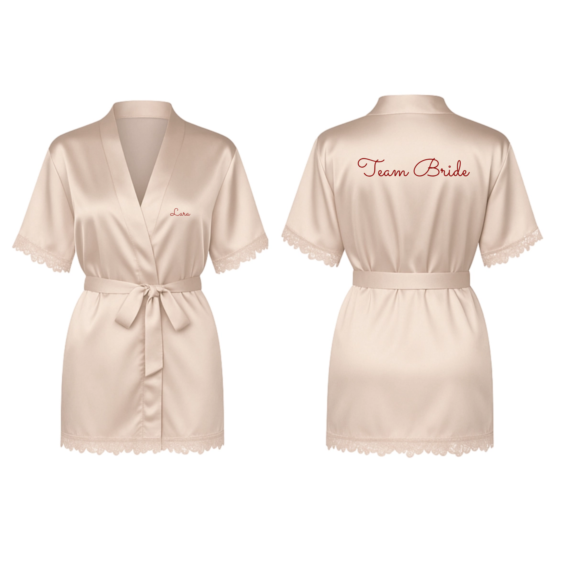 Inscription Front&Back Bridal Robe