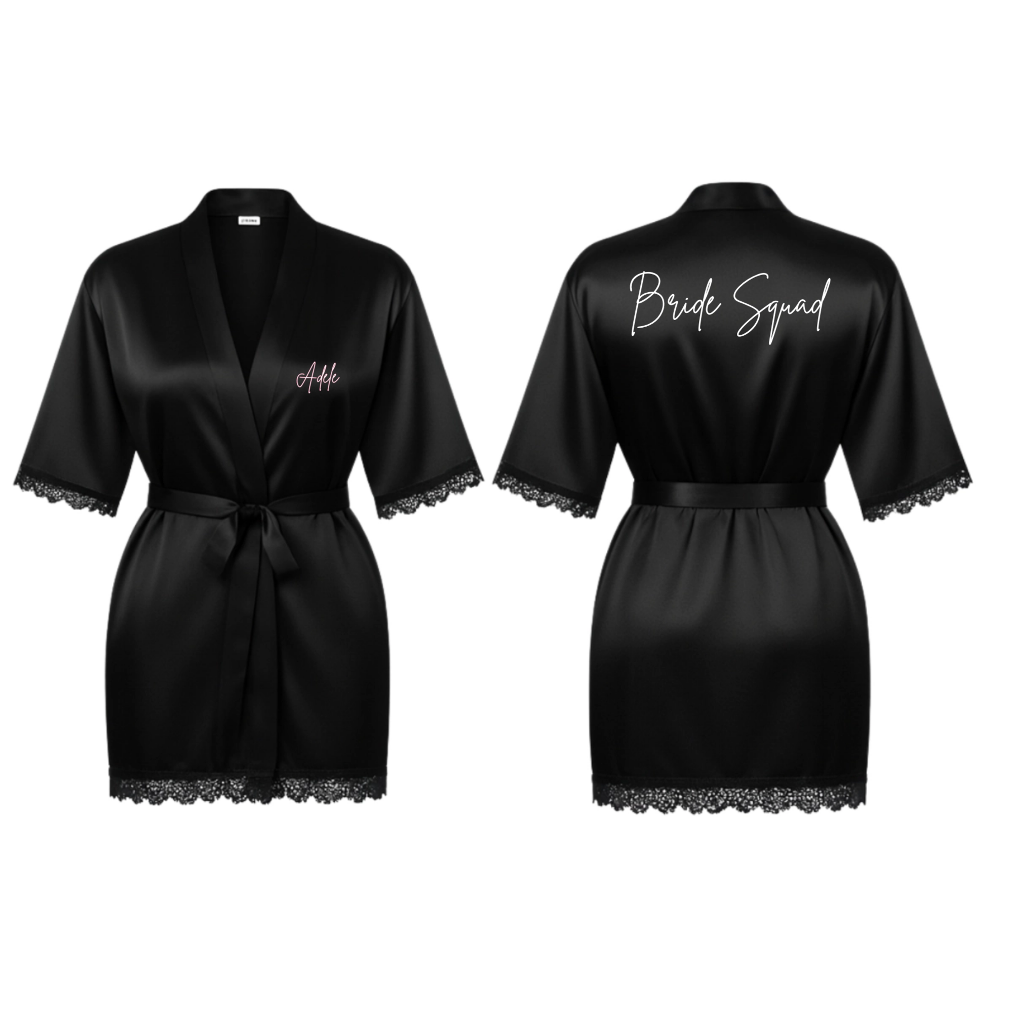 Inscription Front And Back Bridal Robe