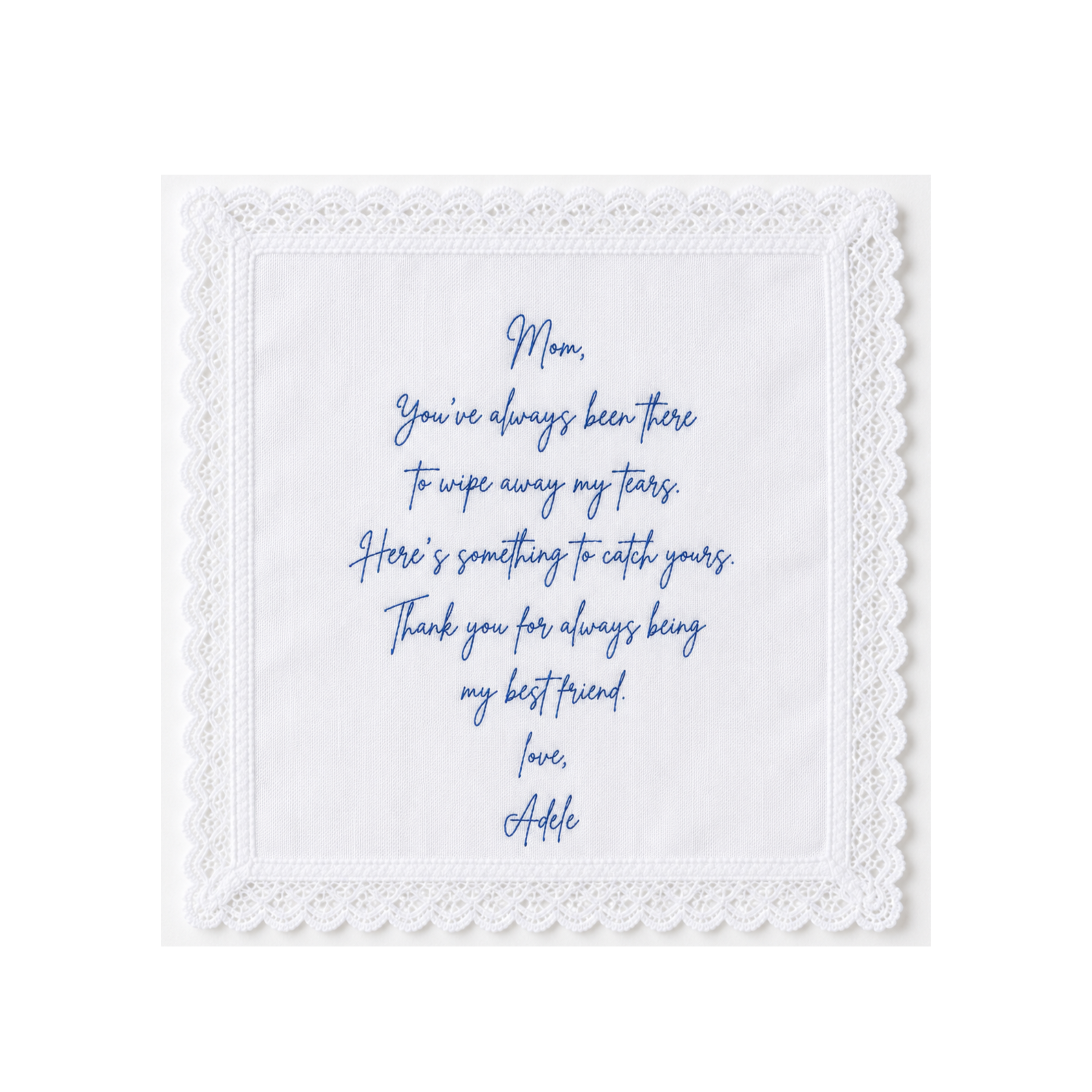 Lace Handkerchiefs Inscription