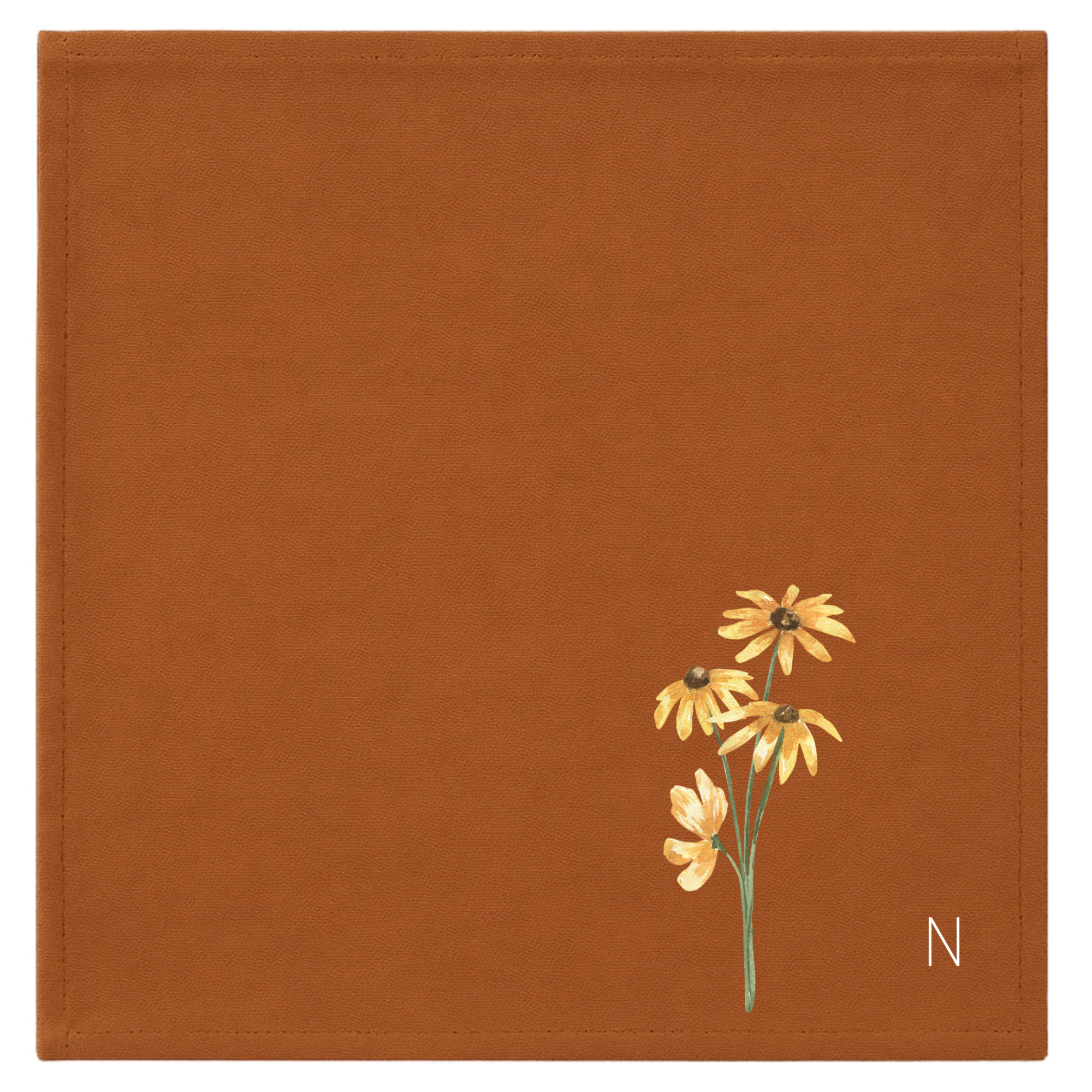 In Bloom Initials Linen Napkin