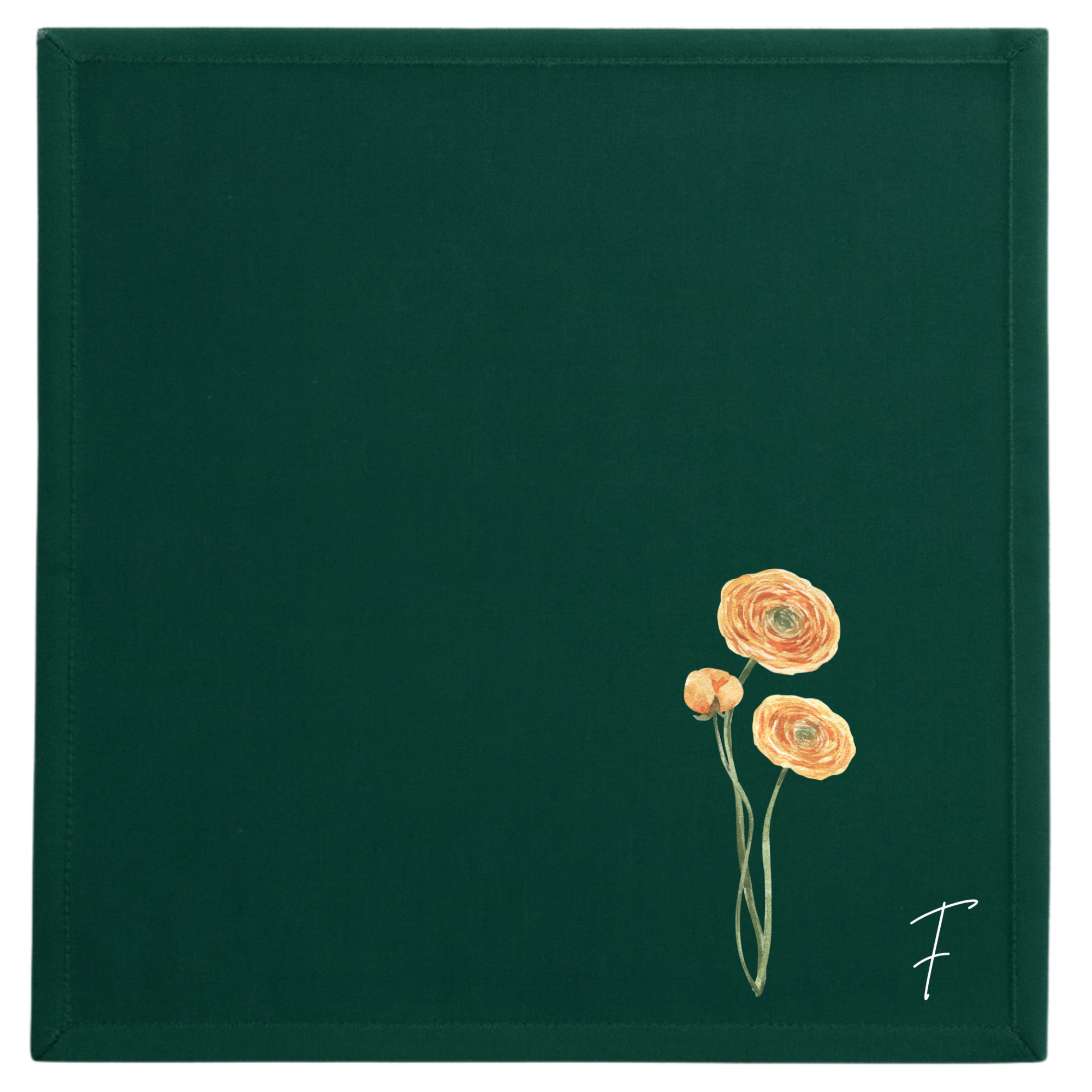 In Bloom Initials Linen Napkin