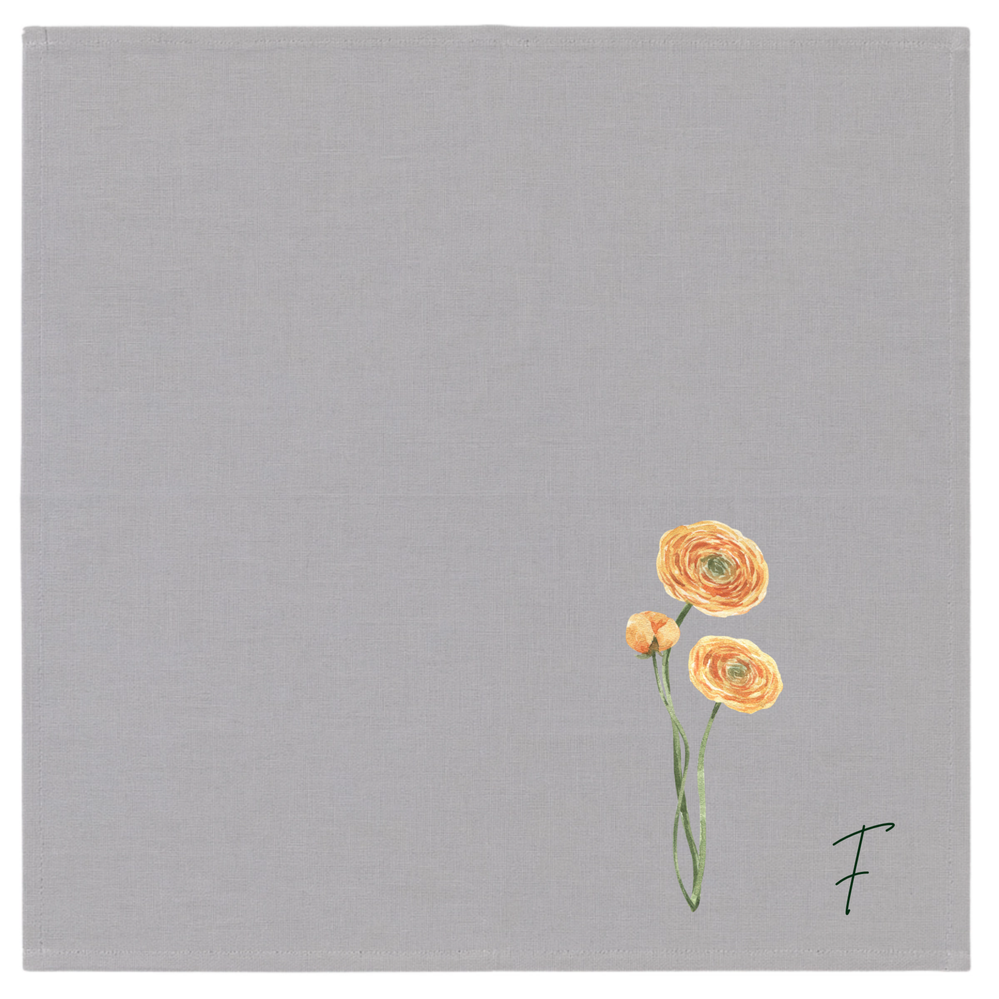 In Bloom Initials Linen Napkin