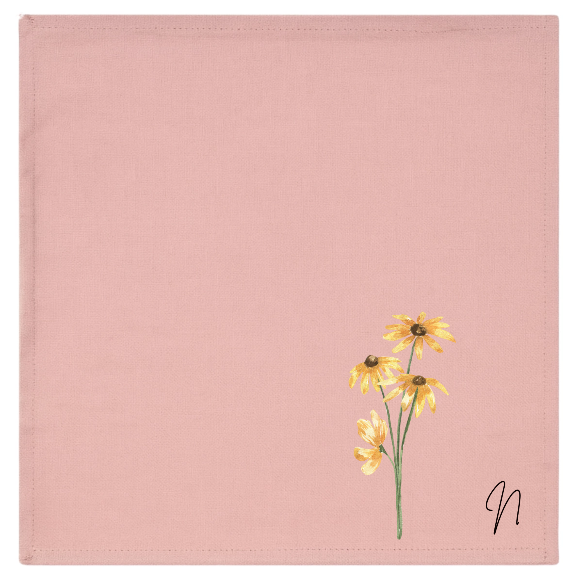 In Bloom Initials Linen Napkin
