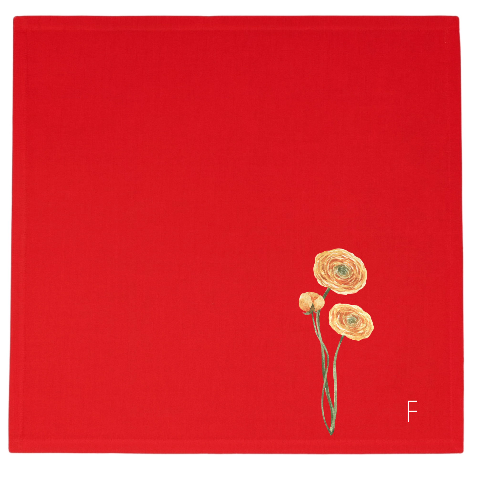 In Bloom Initials Linen Napkin