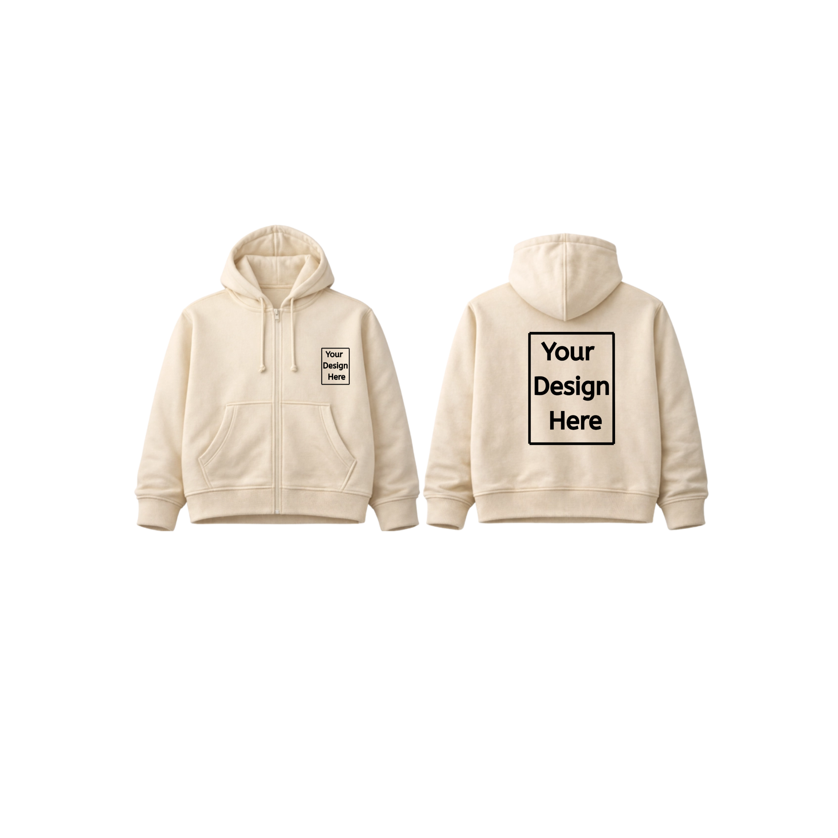 Luxe Classic Zip Hoodie Graphic Front And Back