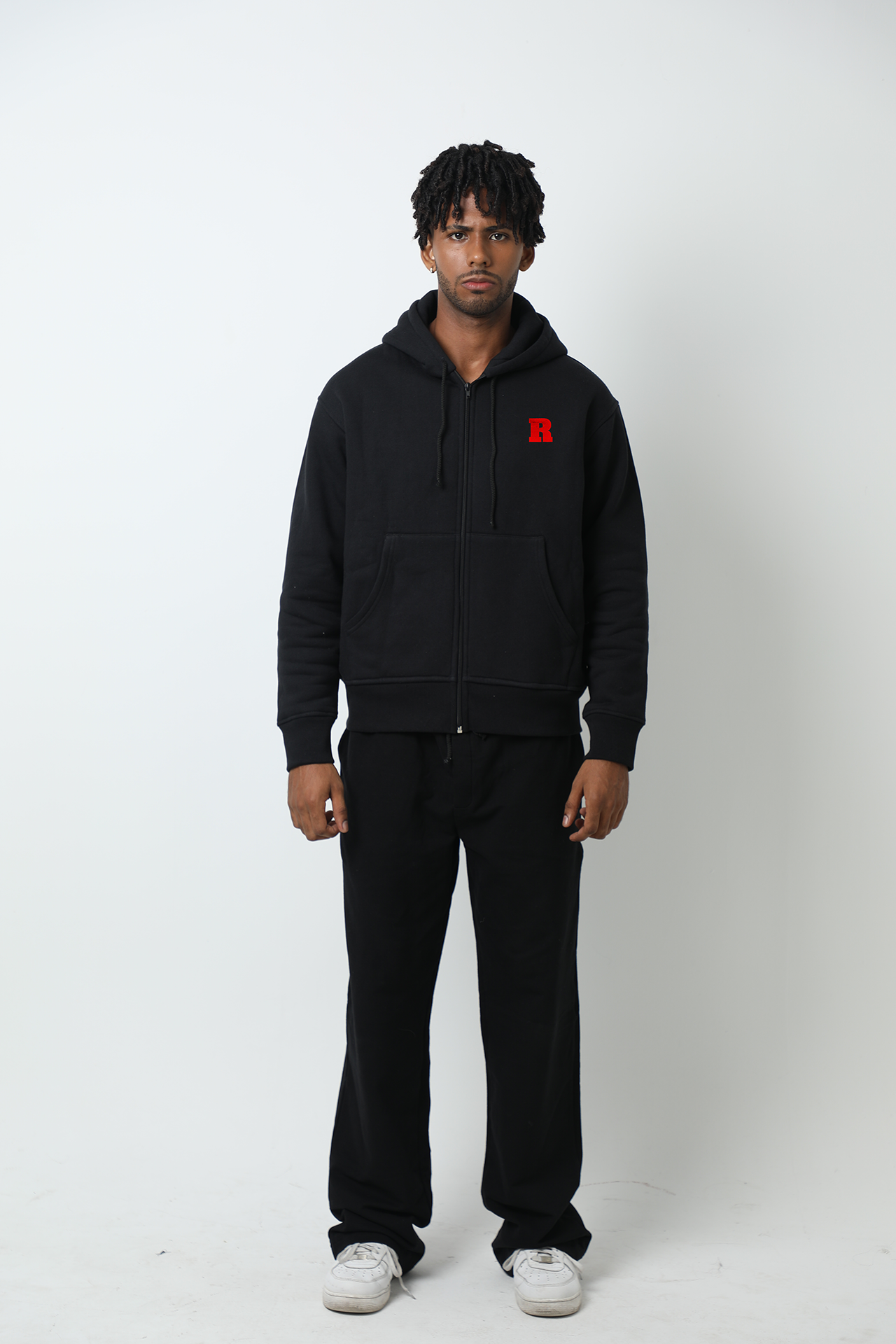 Luxe Short Zip Hoodie - Monogram