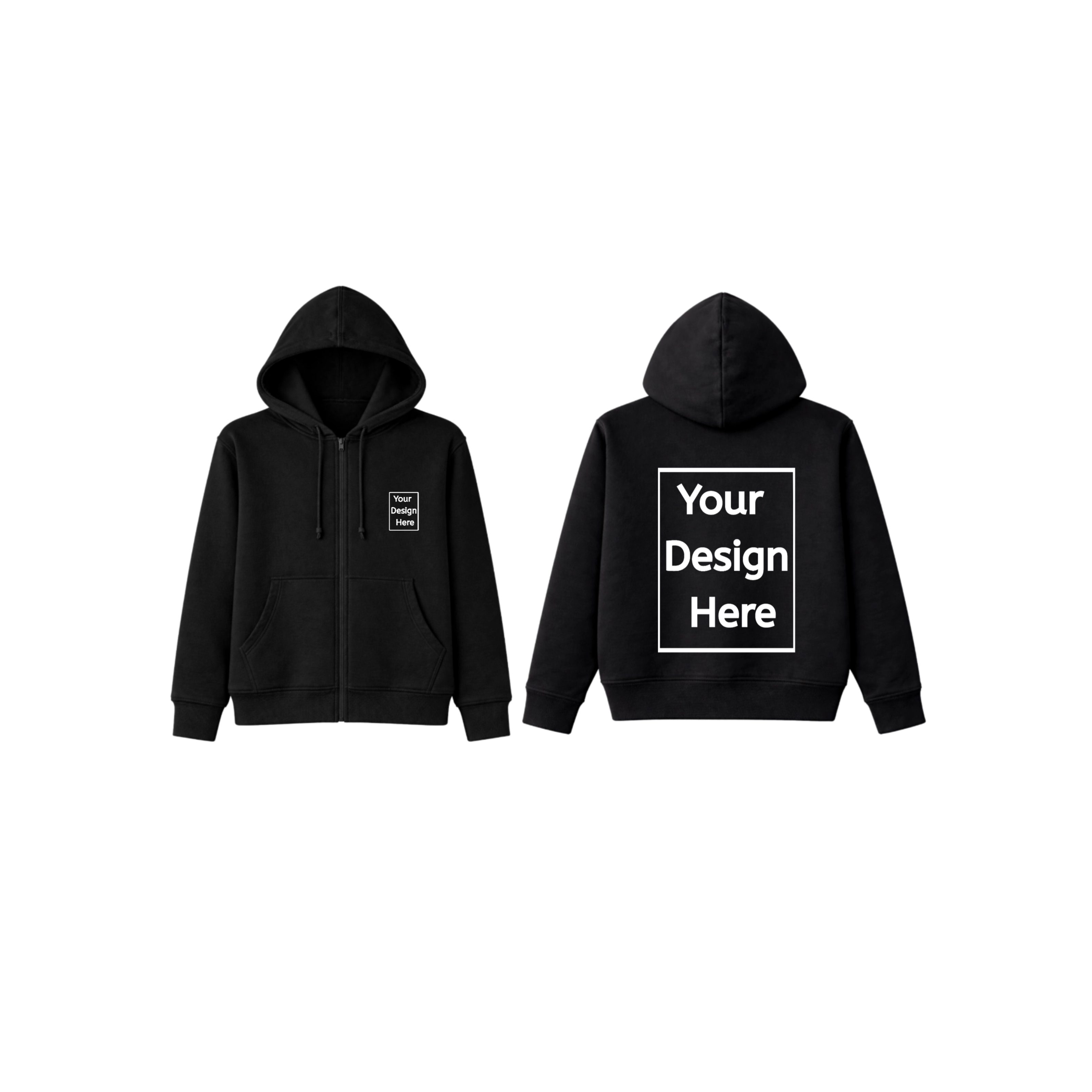 Luxe Short Zip Hoodie DTF and embroidered