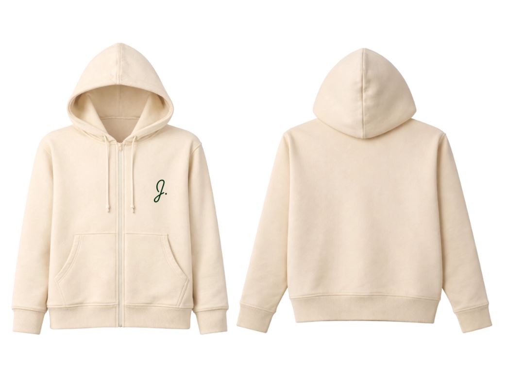 Luxe Short Zip Hoodie - Monogram