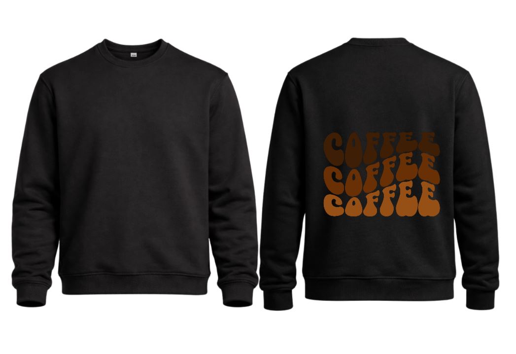 Mid Length Crew Neck Fleece Print Back