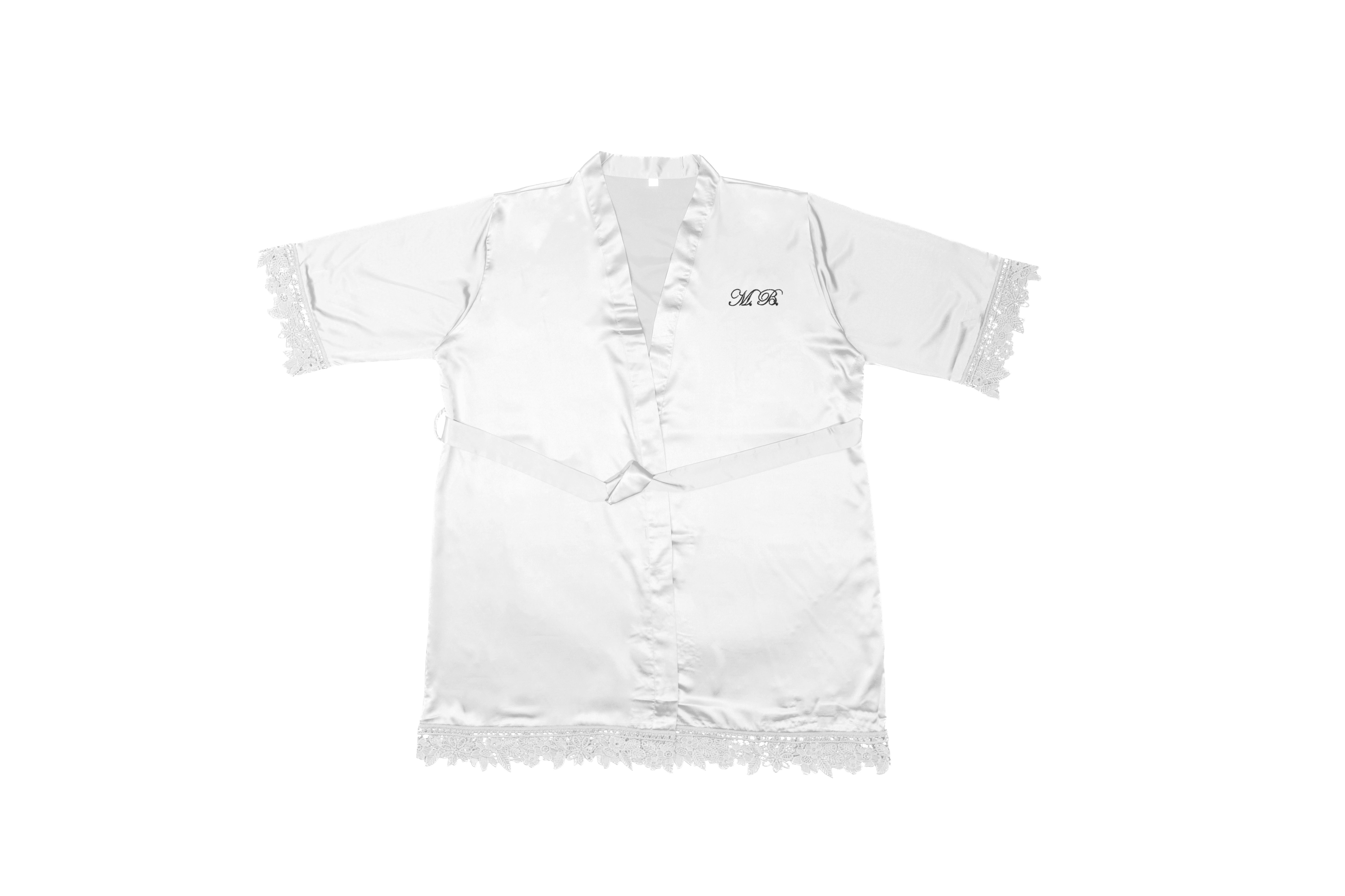 Monogram Lace Trim Robe