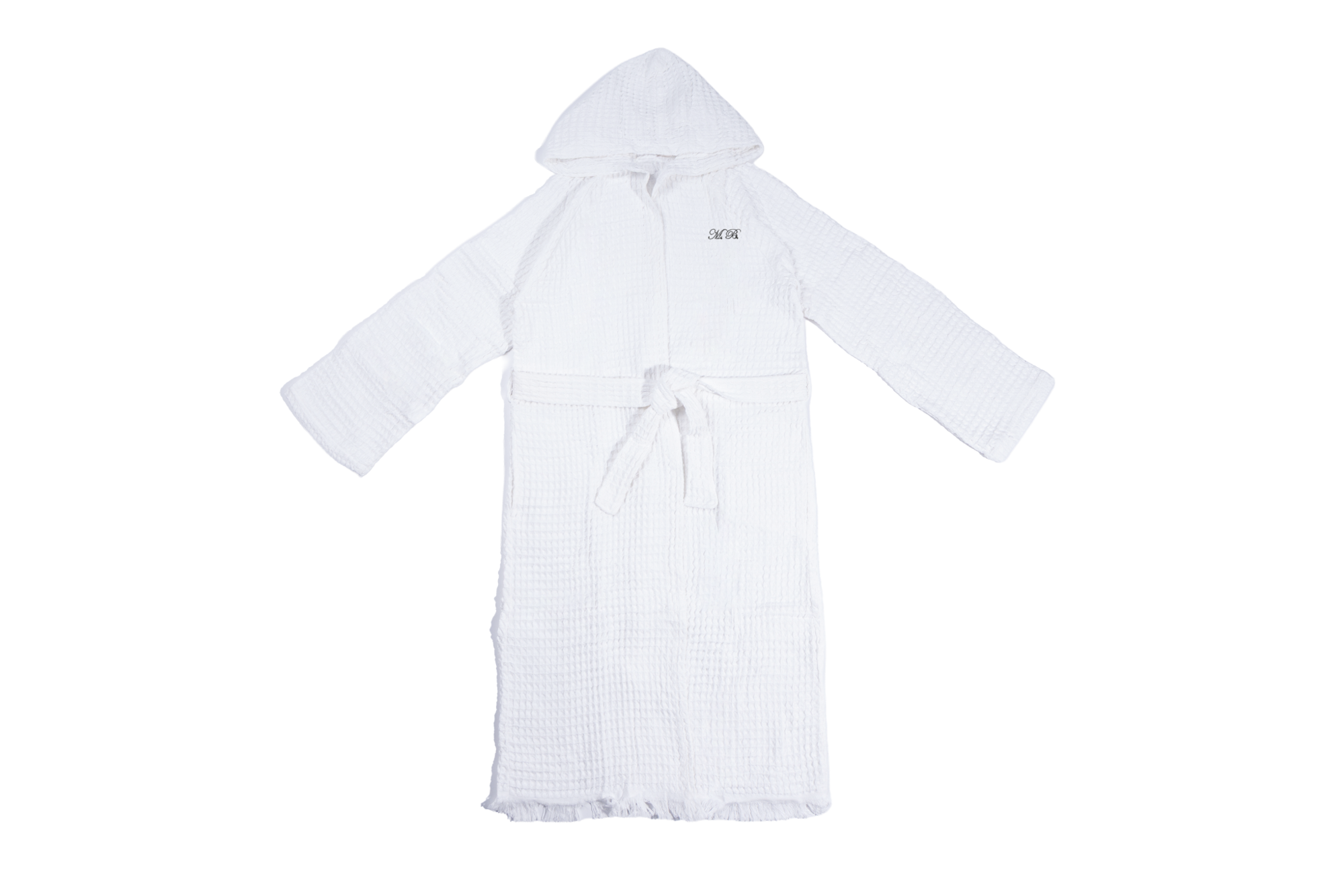 Monogram Waffle Hooded Robe
