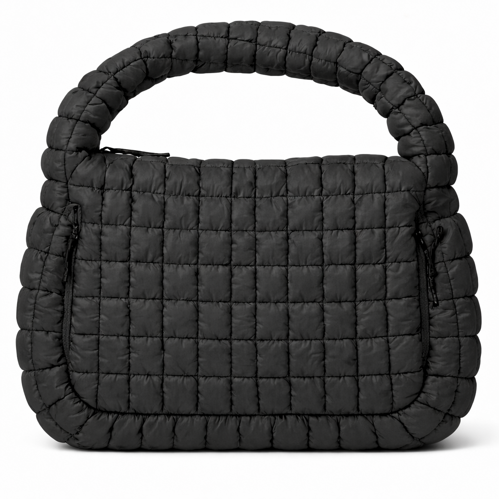 Oversized Quilted Carryall Crossbody Black - Blank