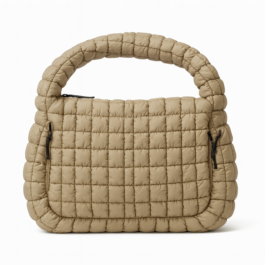 Oversized Quilted Carryall Crossbody  Sage Grey - Blank