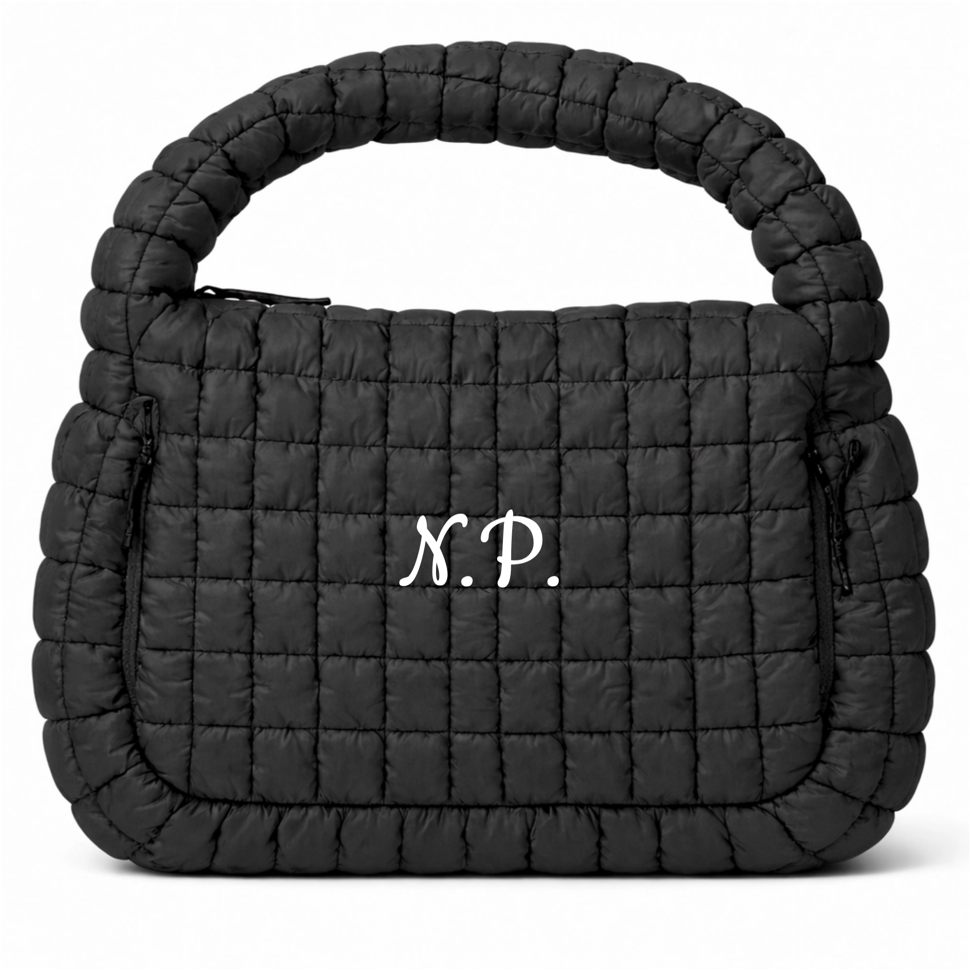 Initials Oversized Quilted Carryall Crossbody