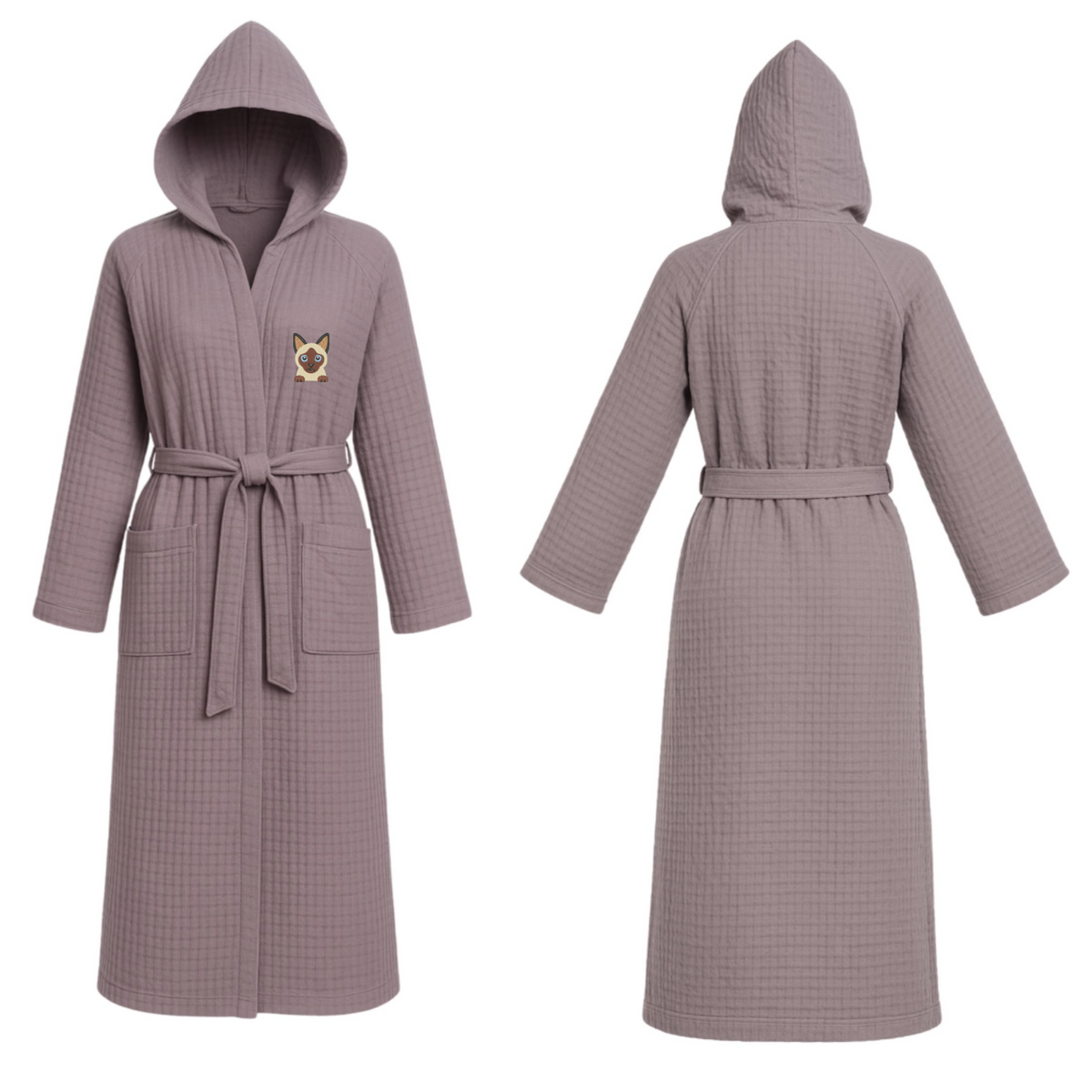 Pet Lover Waffle Hooded Robe
