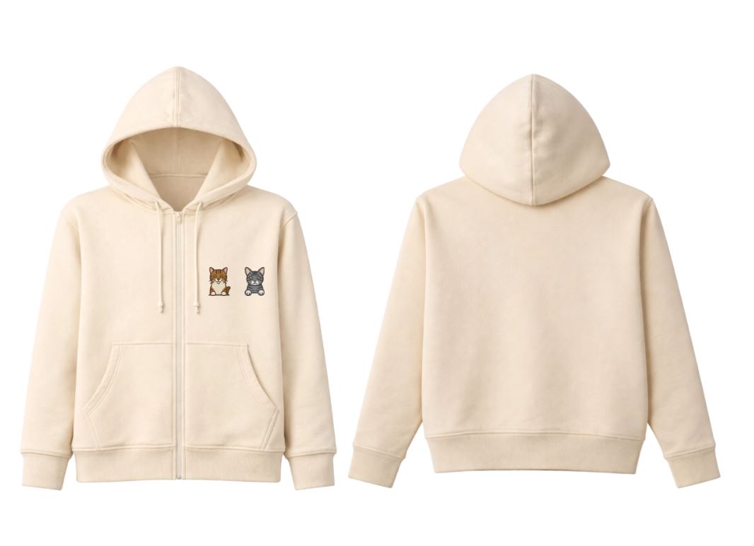 Pets Mid Length FZ Fleece Hoodie