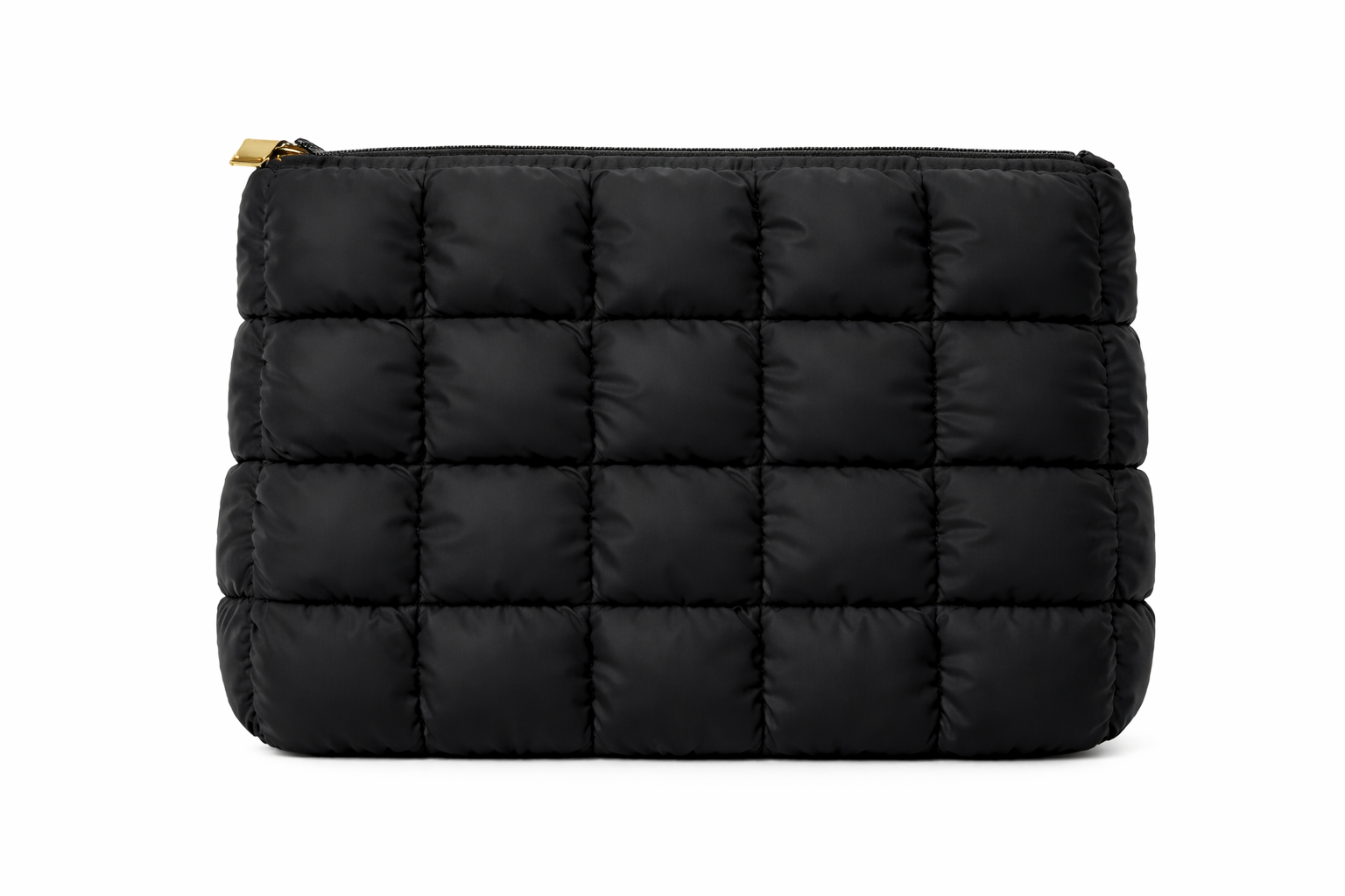 Quilted Cosmetic Make up bag Black  - BLANK